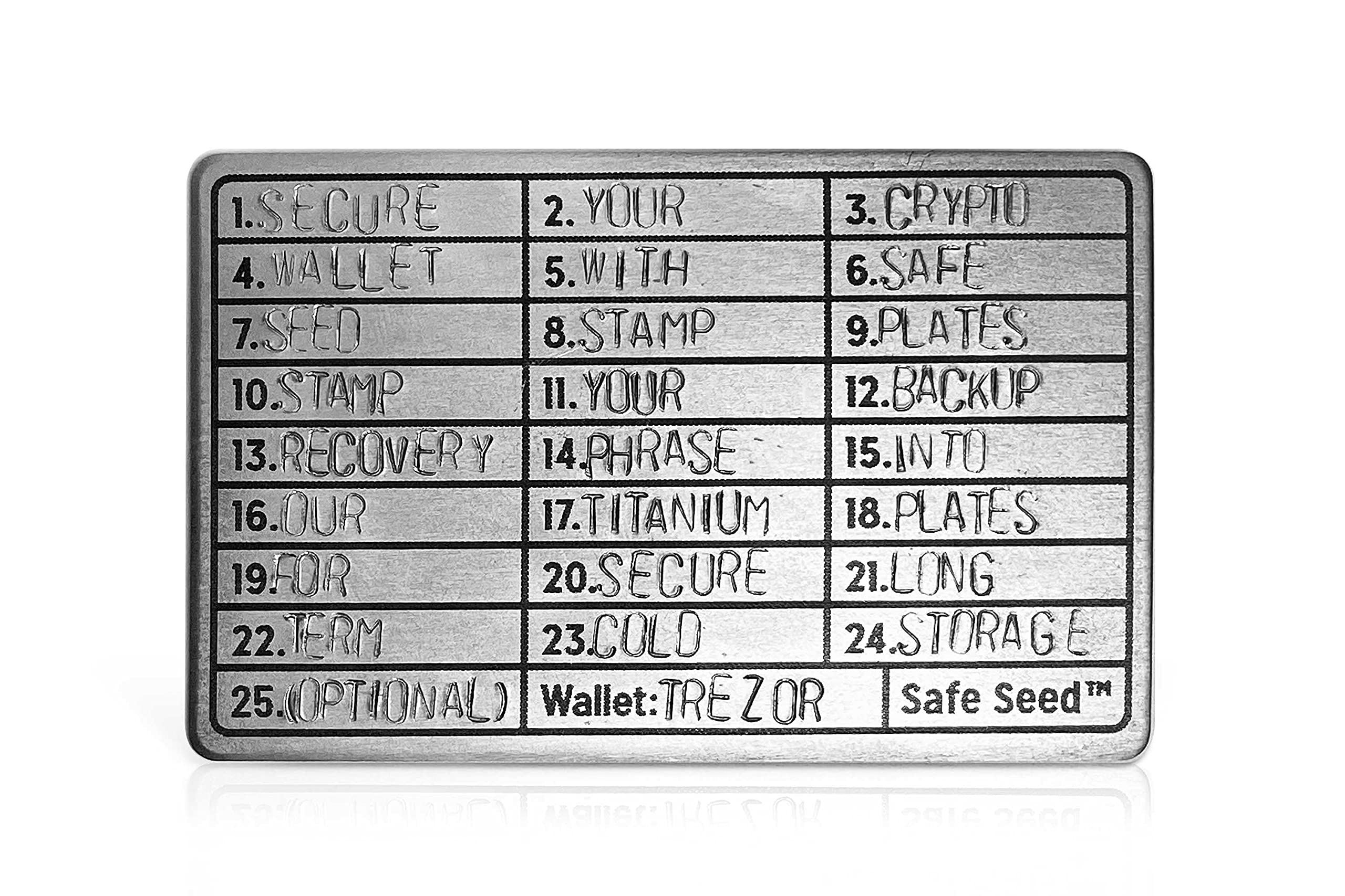 Metal Seed Phrase Plate Copper Cryptocurrency Storage Safe Seed Copper -  Metal Recovery Plate For 12-25 Word Seed Phrases & Cold Storage Crypto  Wallet