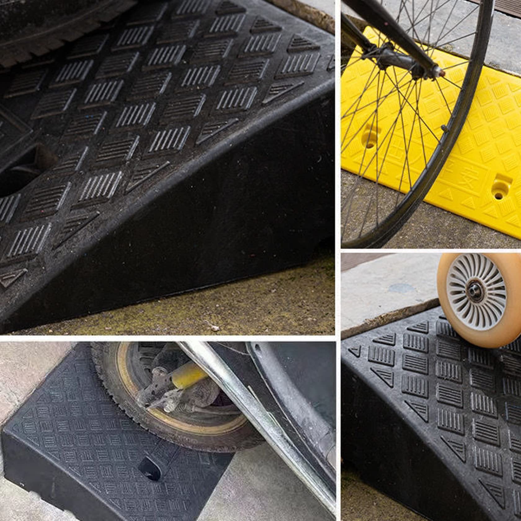Ramps for Steps Curb Ramp 13cm High Step Pad Garage Ramp Non-slip Plastic Car Ramps Portable Threshold Ramps Kerb Ramps for Cars Wheelchairs Motorbike Mobility Scooter