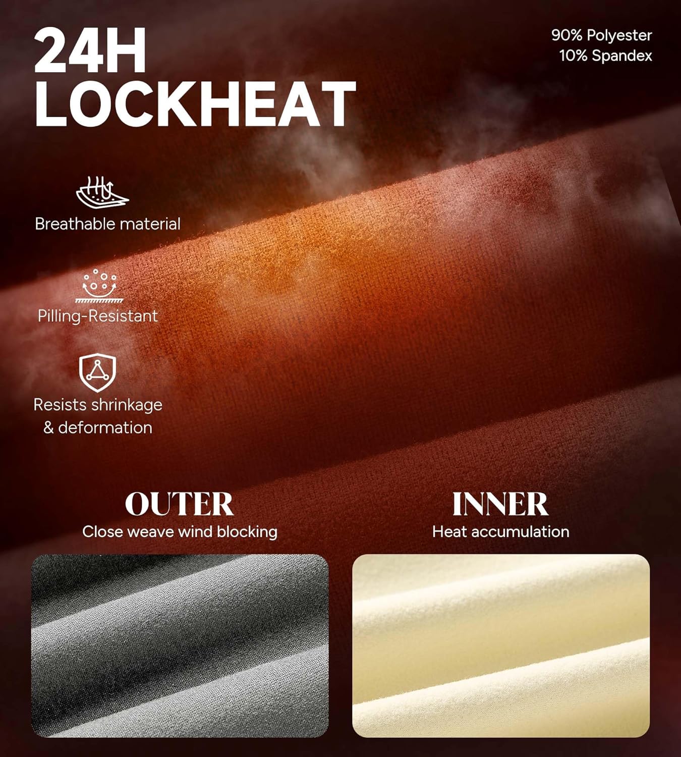 SHARICCA Thermal Underwear Set for Women Fleece Lined Long Johns Lightweight Base Layer Winter Pajamas Shirts & Bottoms - Image 5