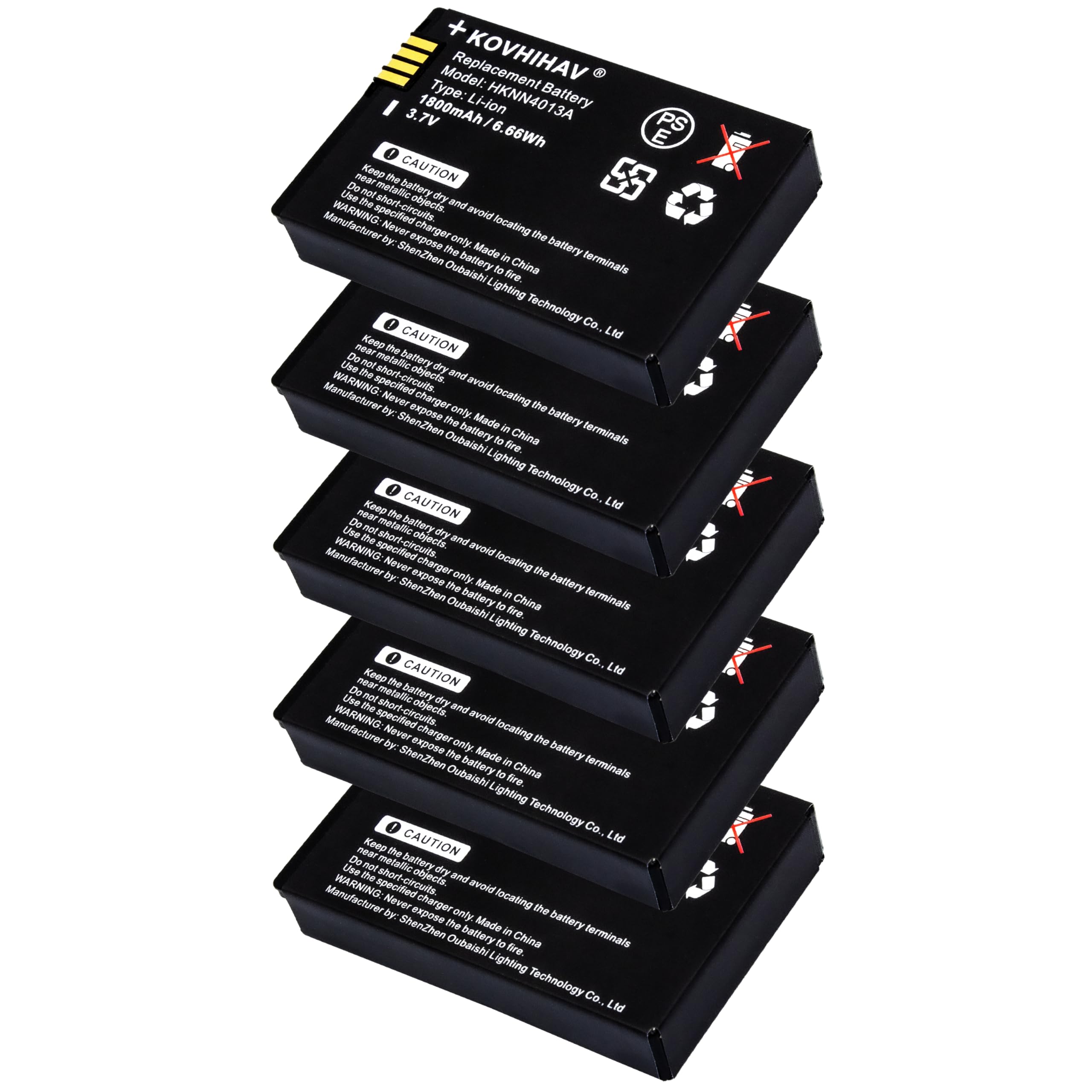 BUSFUIVA (5 Pack) Updated BT90 Two-Way Radio Battery for DLR Series HKNN4013 HKNN4013A 1800mAh