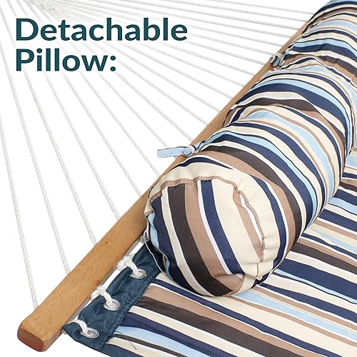 Vista 119 de Sunnydaze - Hamaca acolchada para 2 personas con soporte universal multiusos Playa Catalina