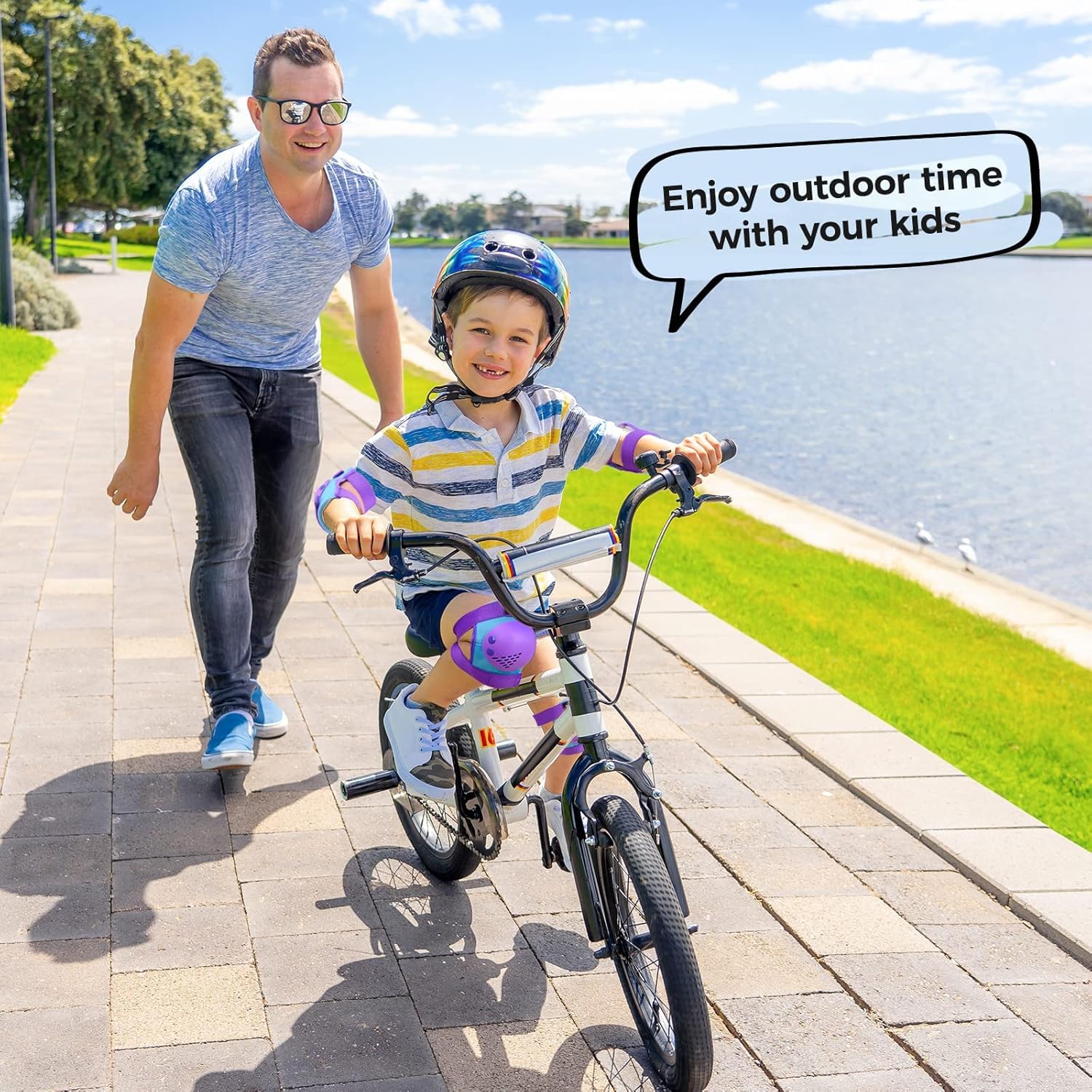 Équipement de protection pour enfants – Genouillères, coudières et poignets pour enfants de 3 à 15 ans, idéal pour le skateboard et le skateboard, les patins à roulettes, le cyclisme, le BMX