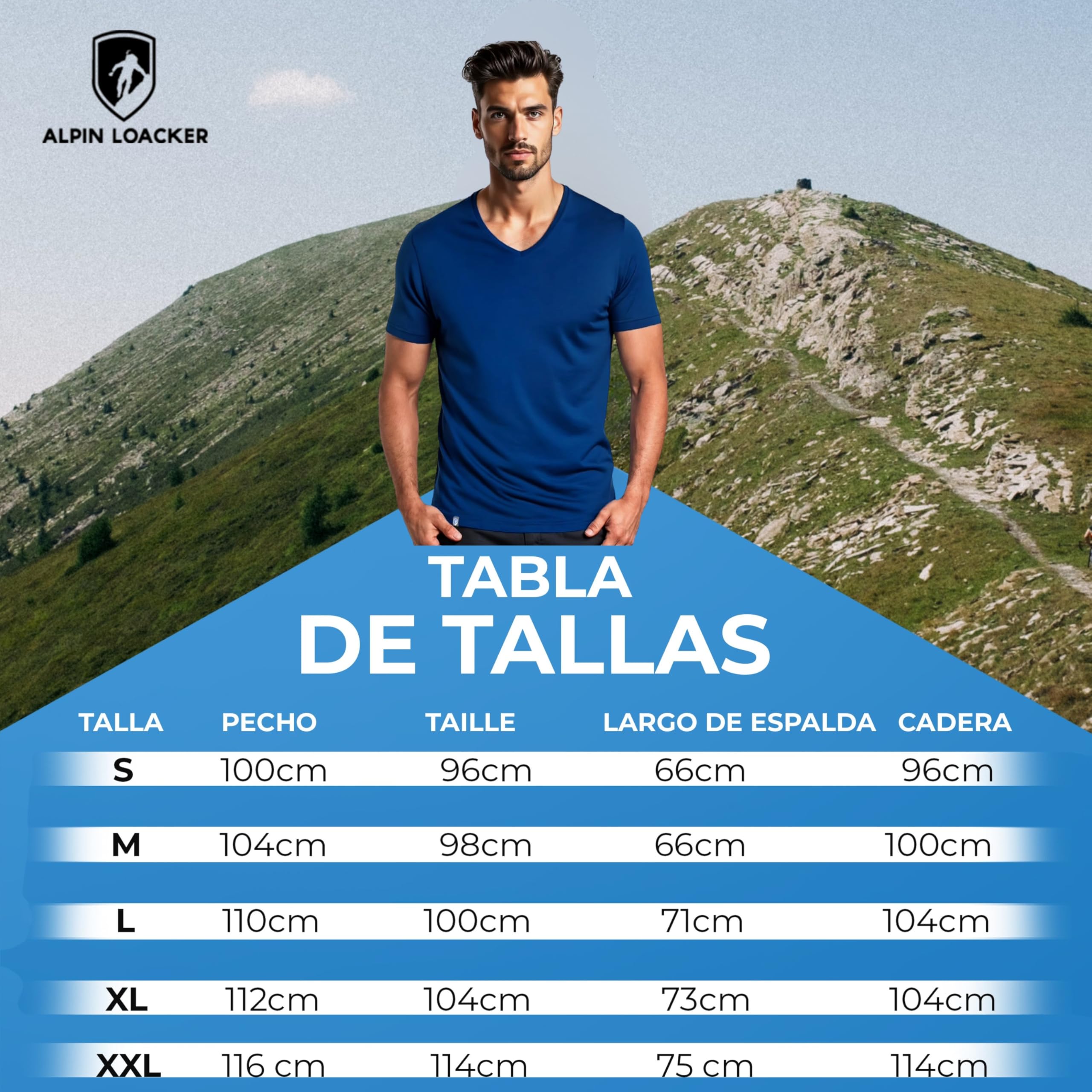 ALPIN LOACKER Camiseta de Cuello en V de Merino para Hombre, Manga Corta, Camiseta antisudor, Camiseta de Merino con Cuello en V, Prenda térmica Transpirable
