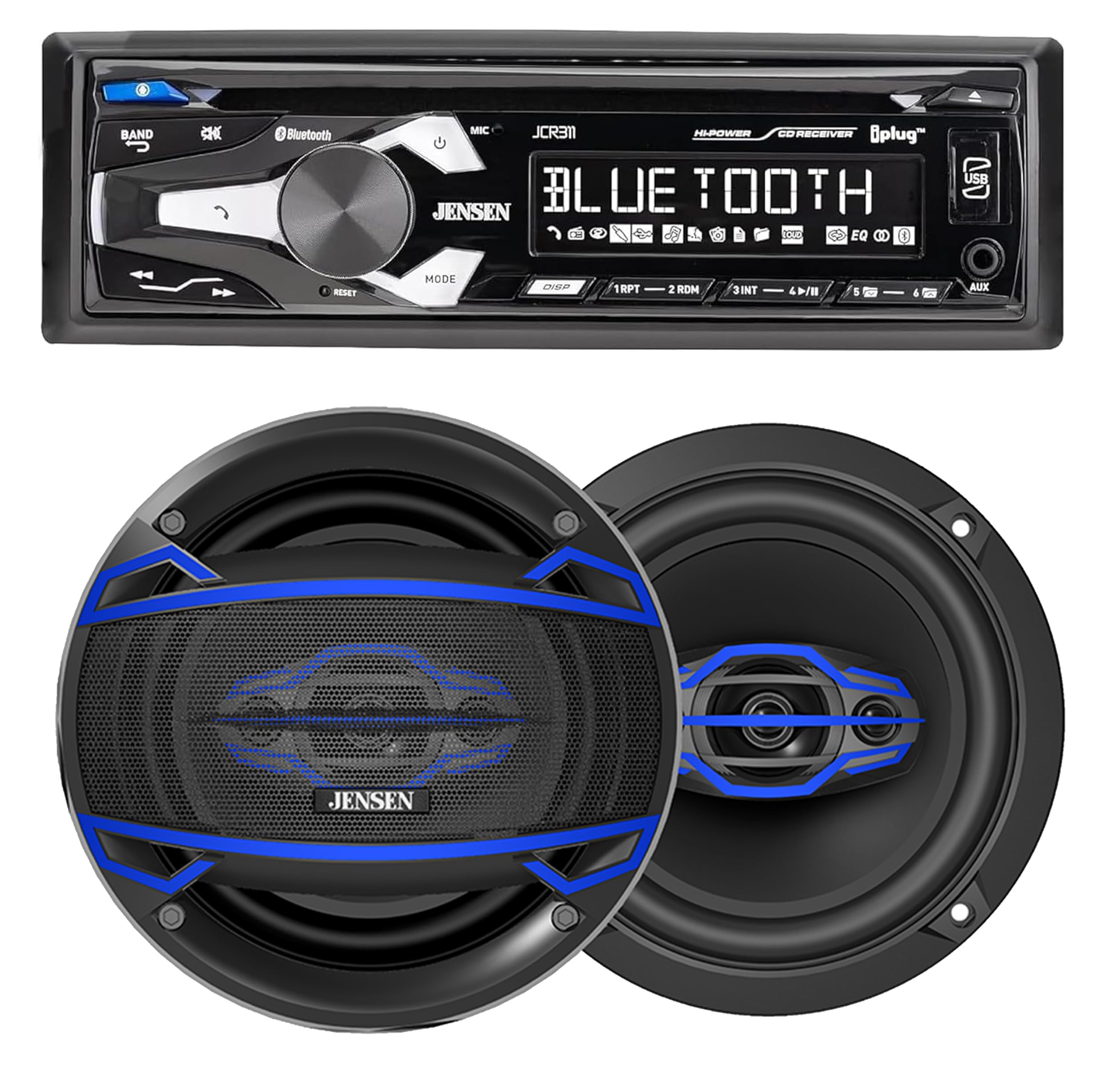 Amazon.com: JENSEN JCR311 10-Character Single DIN Car Stereo with