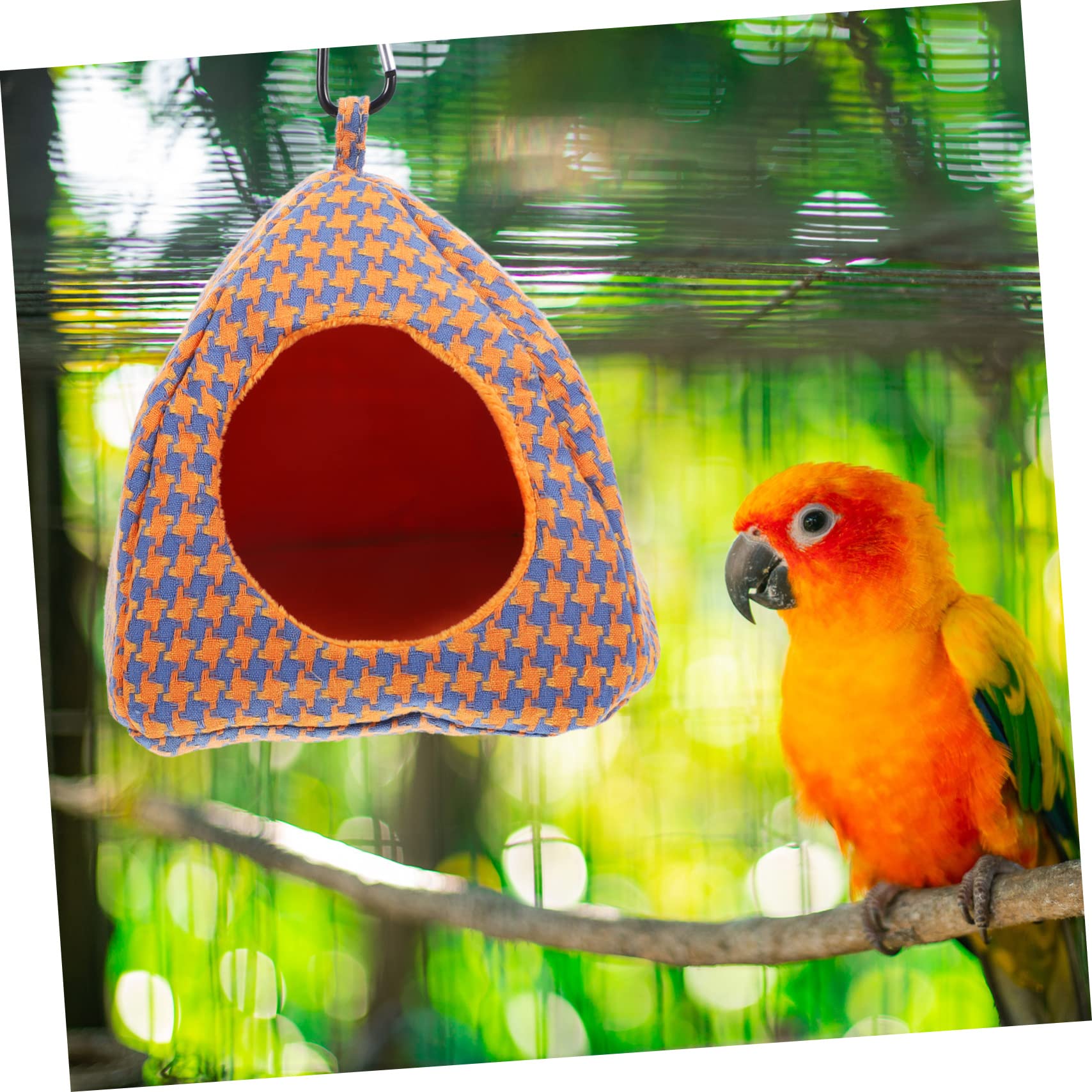 BESPORTBLE 3pièces Hamac Suspendu pour Oiseaux pour Perruches Et Petits Oiseaux Lit De Pratique pour Cage Et Intérieur avec Motif à Carreaux