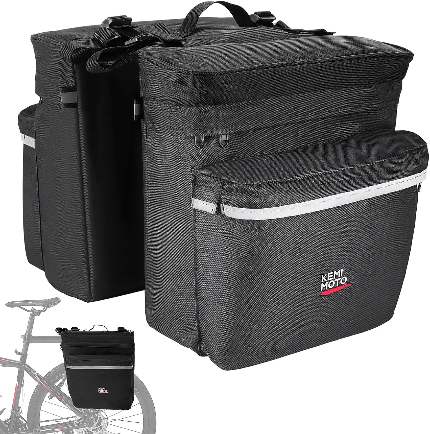 KEMIMOTO Bike Bag Panniers with Rain Cover