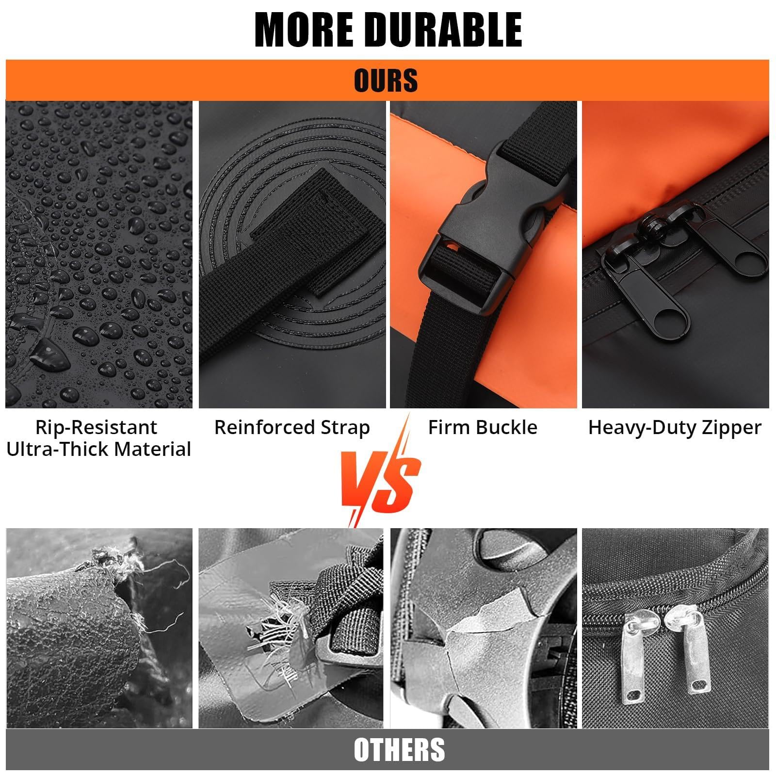 Garvee 100% étanche, capacité maximale – Sac de transport pour porte-bagages d’attelage – Matériau renforcé, fermeture zippée imperméable, sangles robustes – Pour voitures/SUV/camions – 21 pieds cubes