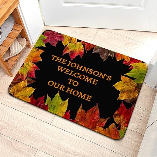 Miniatura 9 de Livole Tapete personalizado para puerta delantera, tapete de bienvenida personalizado con nombre de la familia, para interiores y exteriores