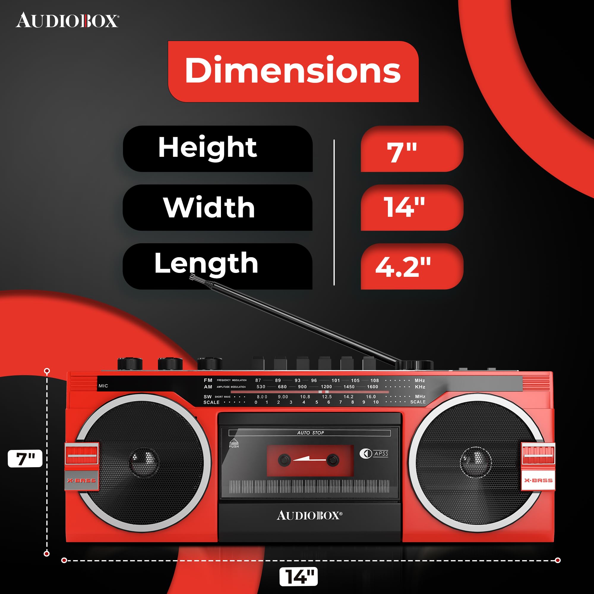 Amazon.com: AudioBox RXC-25BT Retrobox 2 Way Speaker System
