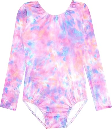 HOZIY Long Sleeve Leotards for Girls Gymnastics Kids Toddler Tumbling Outfits Floral Unicorn Galaxy Rainbow Stripe Pattern