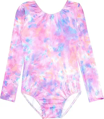 HOZIY Long Sleeve Leotards for Girls Gymnastics Kids Toddler Tumbling Outfits Floral Unicorn Galaxy Rainbow Stripe Pattern