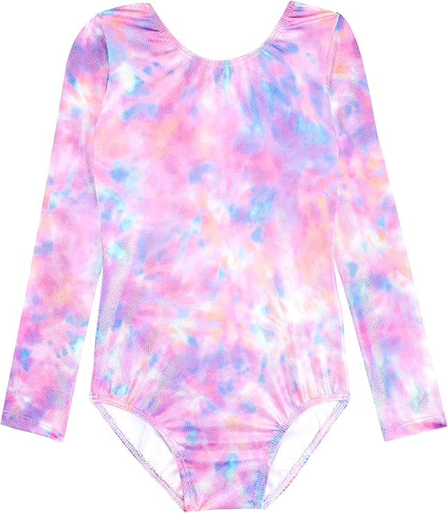 HOZIY Long Sleeve Leotards for Girls Gymnastics Kids Toddler Tumbling Outfits Floral Unicorn Galaxy Rainbow Stripe Pattern