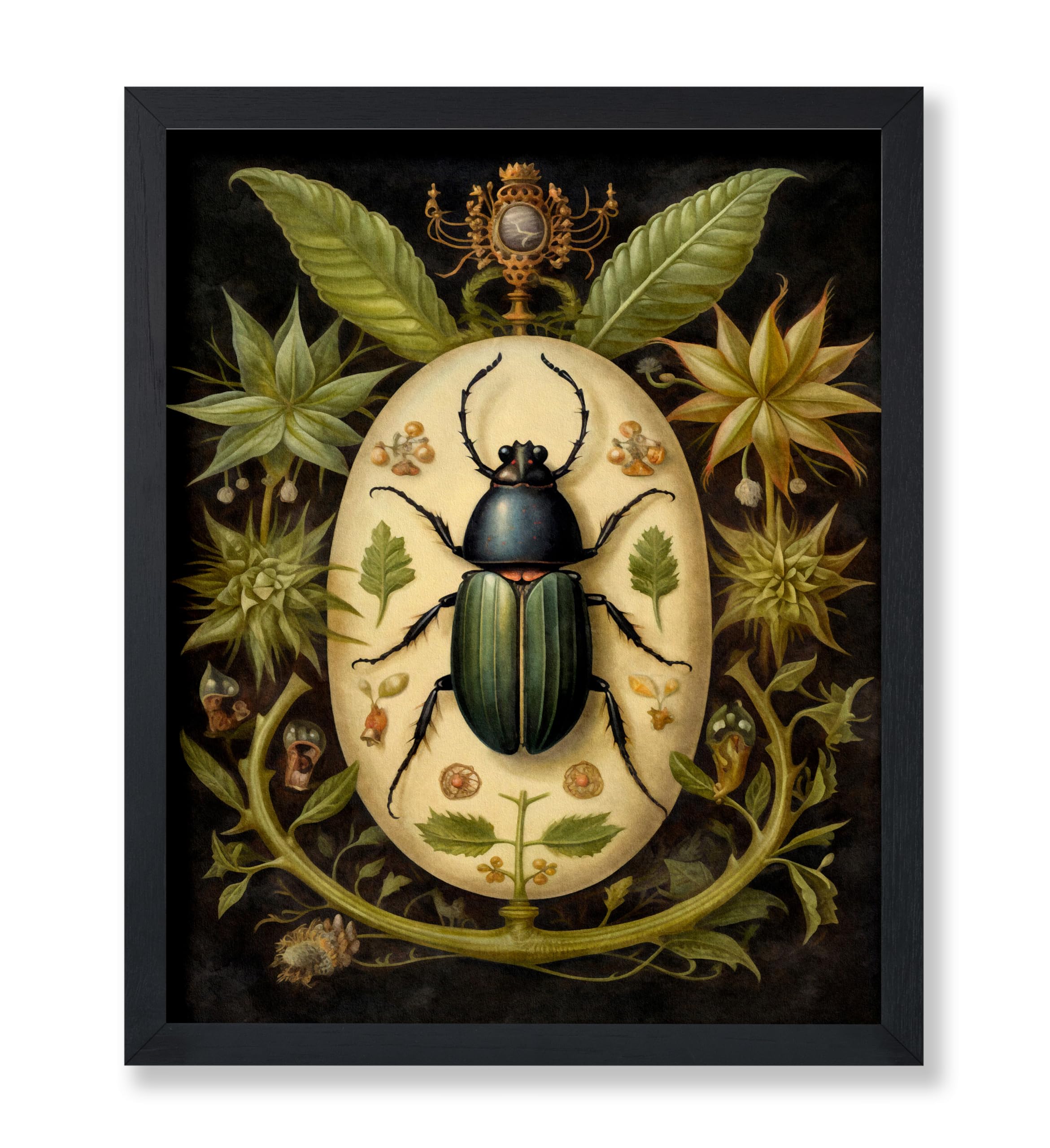Poster Master Botanical Beetle Print - Insect Poster - Modern Art - Trendy Wall Design - Gift for Men, Women & Animal Lover - Aesthetic Decor for