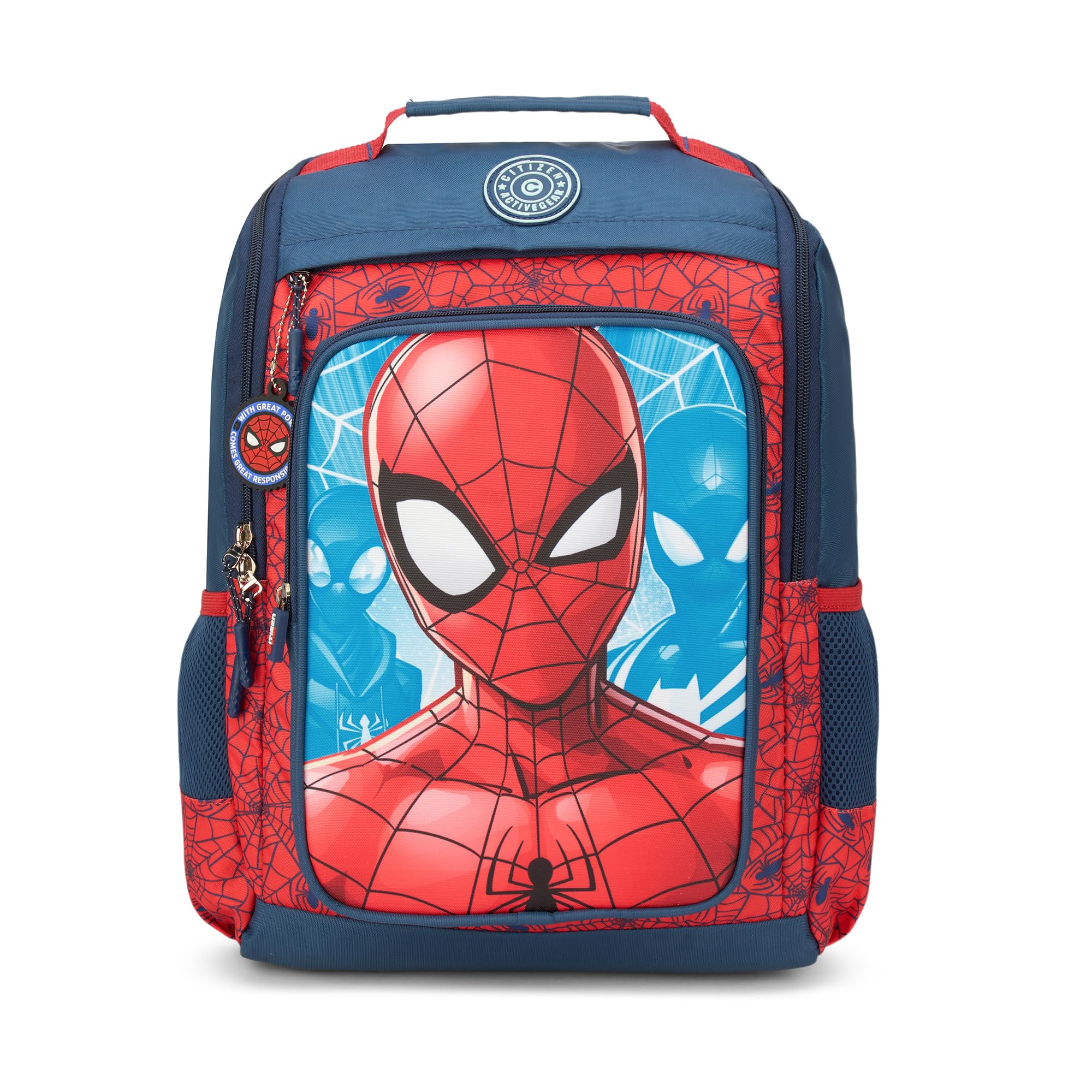 citizen Webbed Wonders Kids School Bag | 24L Main Spacious Compartment | Front Quick-Access Pockets | Side Mesh Bottle Holders | Padded Shoulder Straps | Polyester-Navy Blue-picture-15