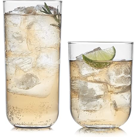 Libbey Polaris Tumbler and Rocks Glass Set: Lead-Free Premium Quality
