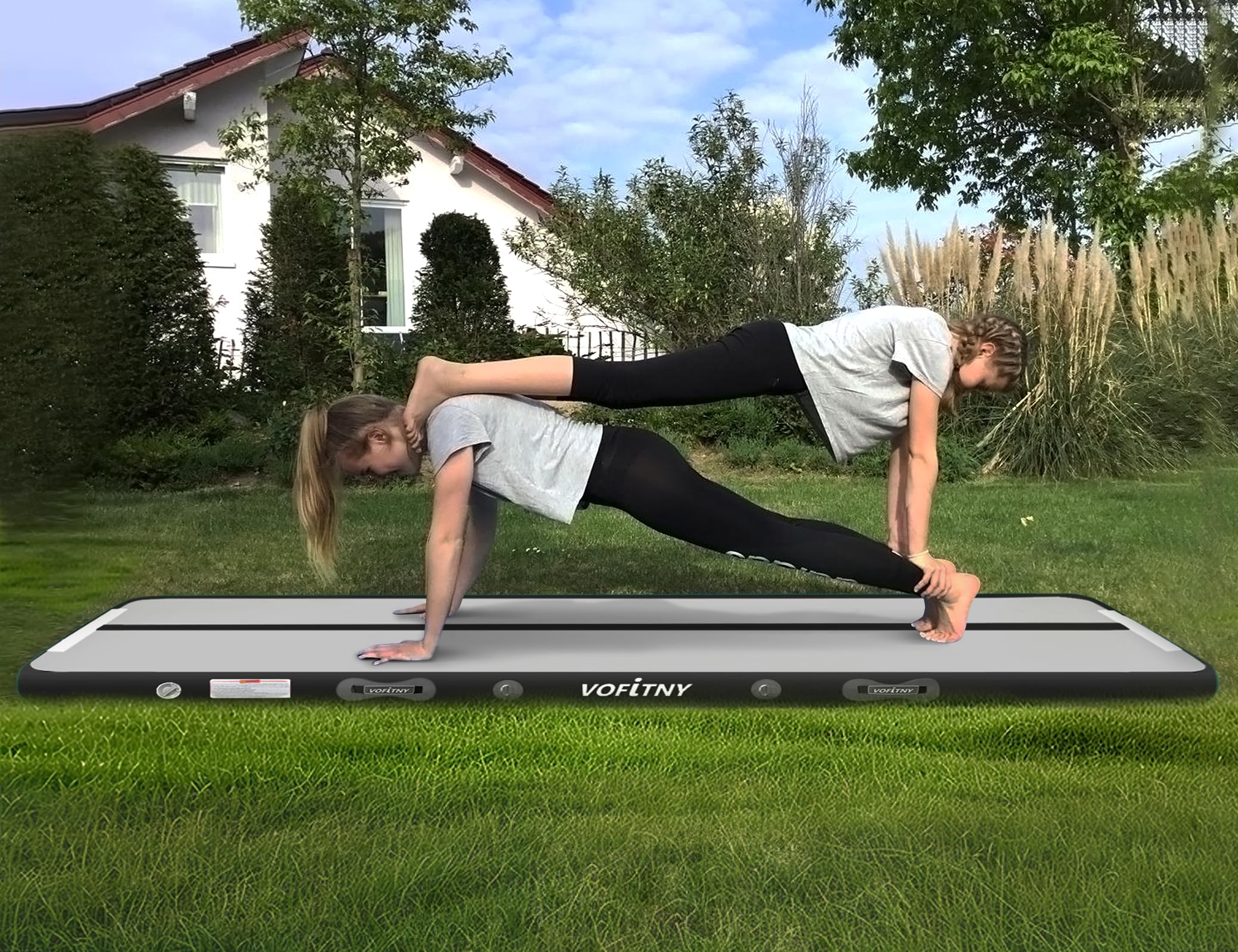 VOFiTNY Tappetino Di altezza Tappetino da Ginnastica Gonfiabile multiuso 200/300/400/500/600 cm, robusto, per casa/palestra Air Tumbling Track Ginnastica Artistica