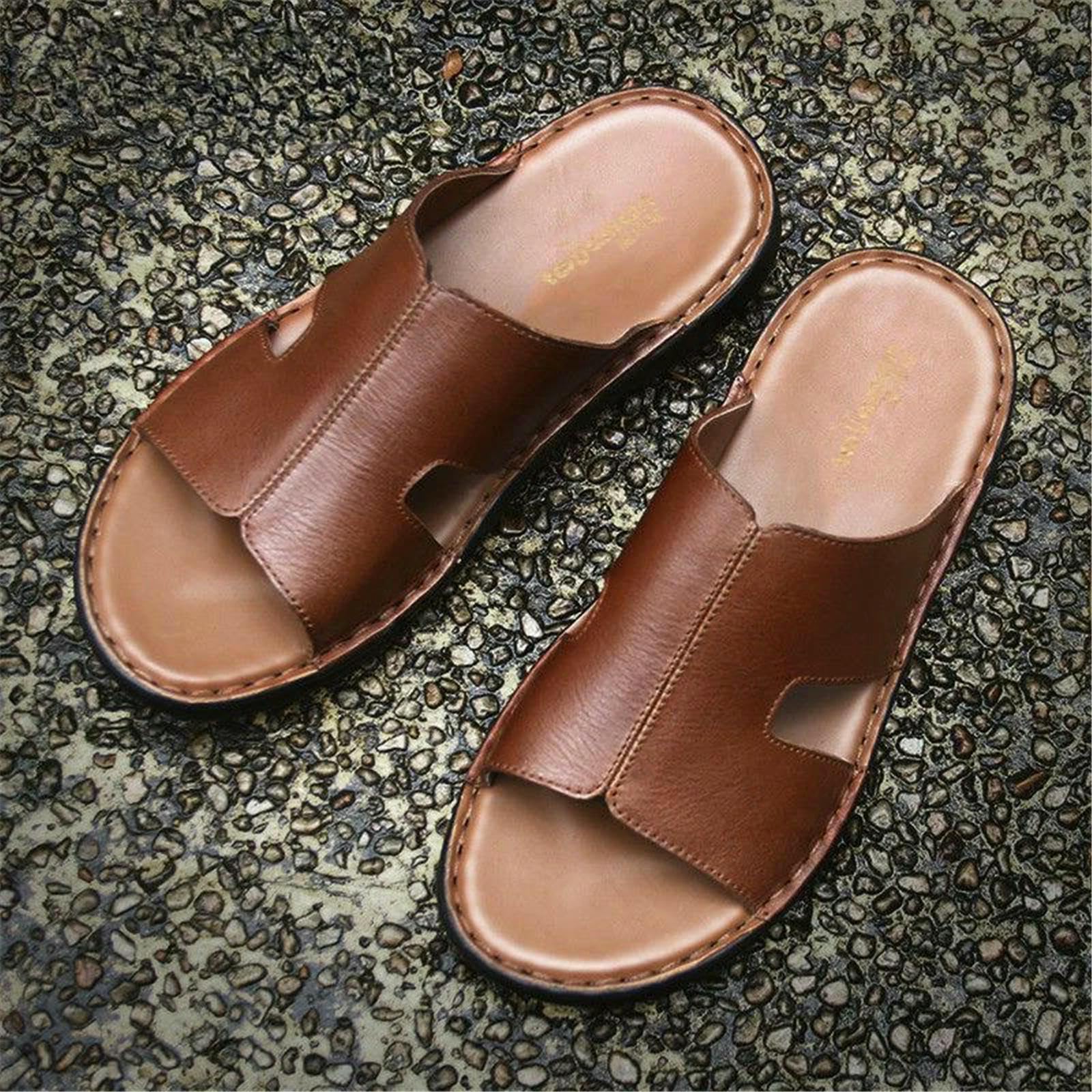 Claquette Hommes Slippers Masculins Summer Wear Non Glissé Les Tongs, Chaussures Masculines Homme-2-40