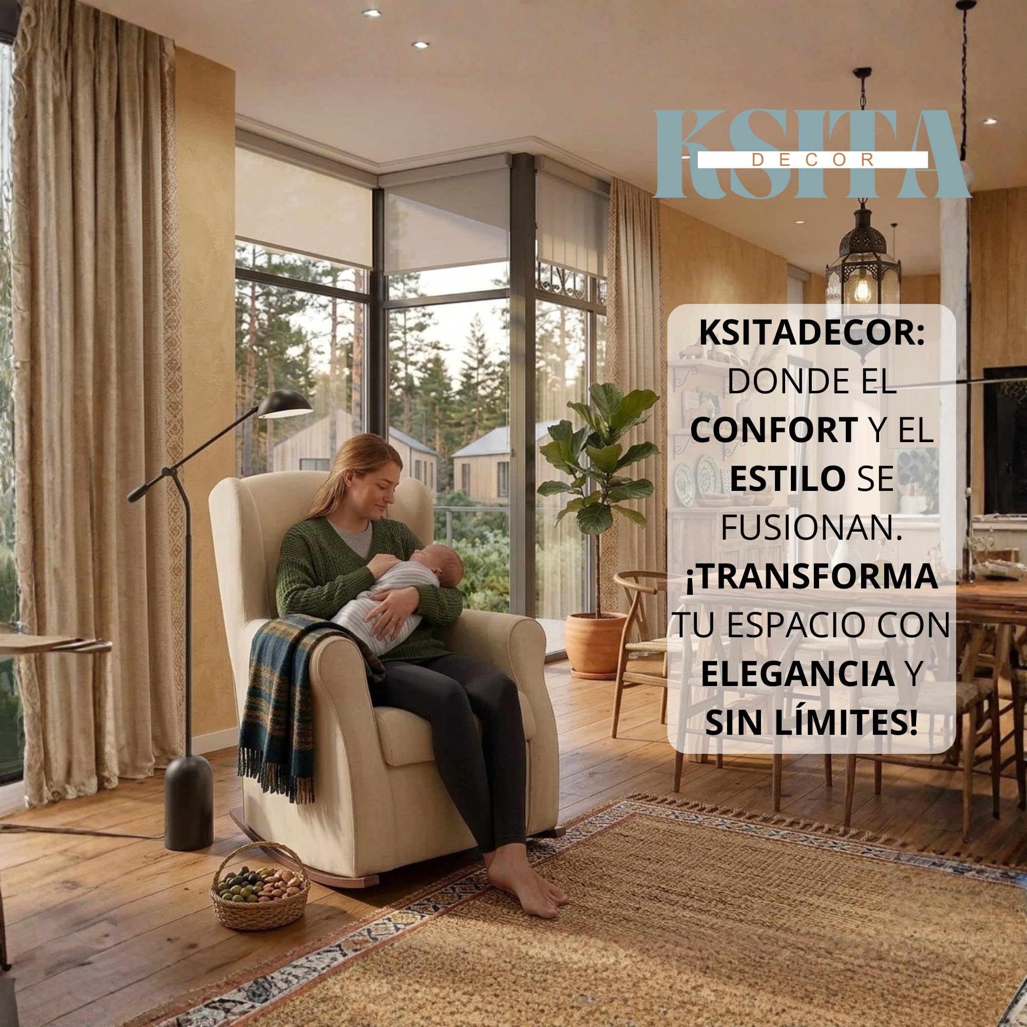 Sillon Lactancia Mecedora Tapizado Antimanchas – Butaca Comoda para Dormitorio o Salon – Diseño Moderno en Beige o Gris – 100x67x61 cm – Ideal Lactancia y Descanso (Gris)