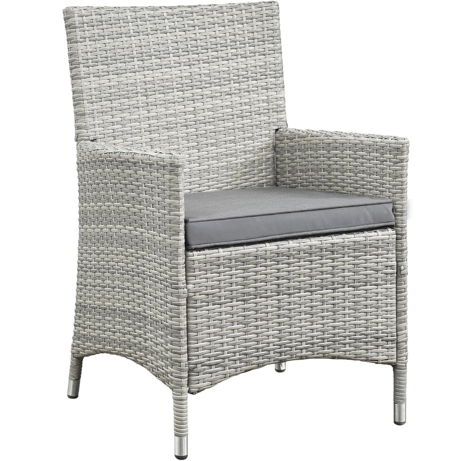 Juego de muebles de patio al aire libre de 4 piezas de mimbre Bridge en gris claro gris 8