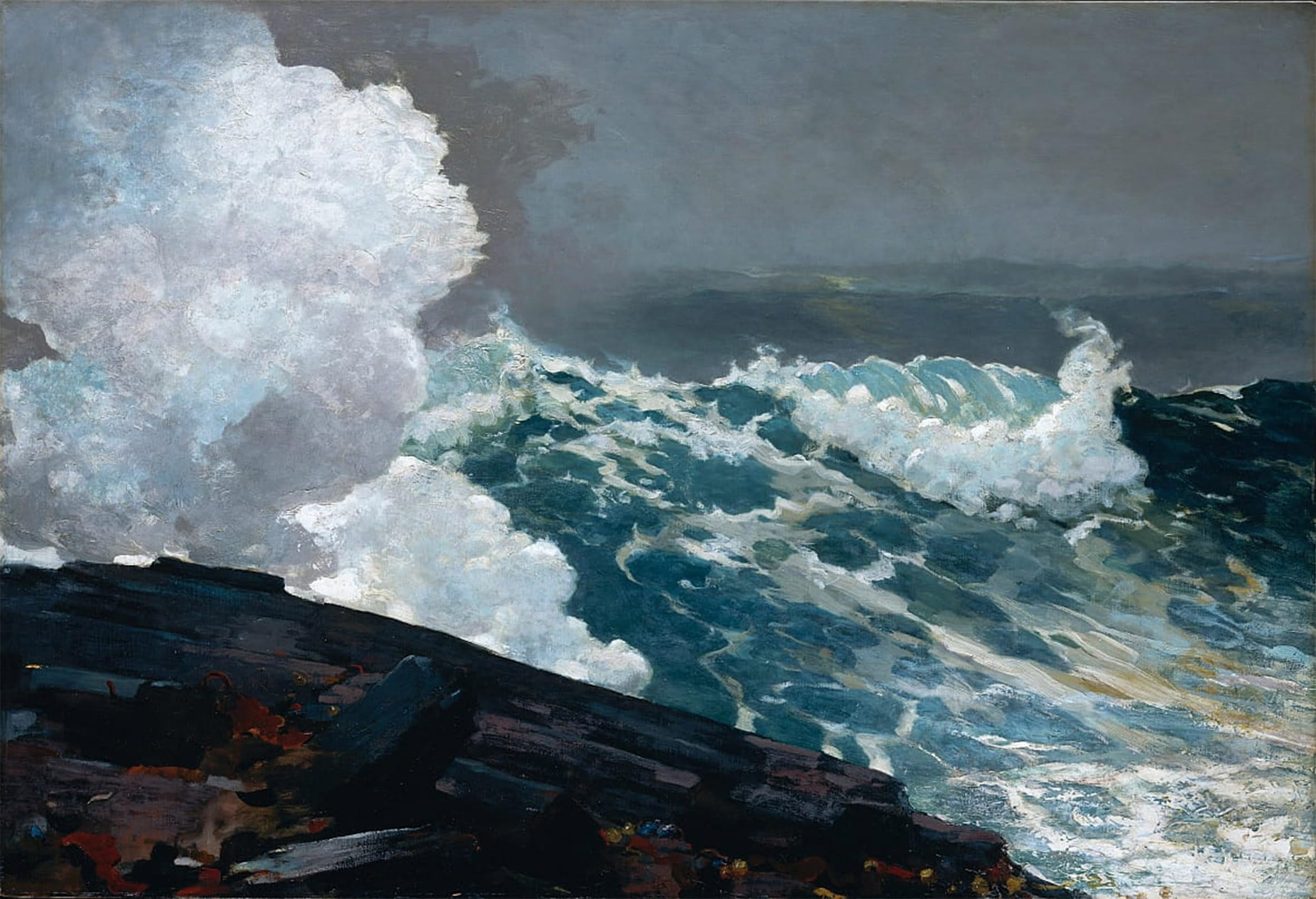 ARTXLXXBN Famous Prints Artwork Pictures Poster Painting Art Northeaster by Winslow Homer Artwork Landscape Pictures for Home Decor 60x90cm