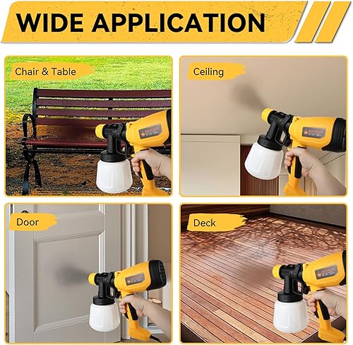 Miniatura 6 de Pistola pulverizadora de pintura eléctrica mejorada, pulverizador de pintura HVLP de alta potencia con 5 boquillas y 3 ajustes de pulverización,