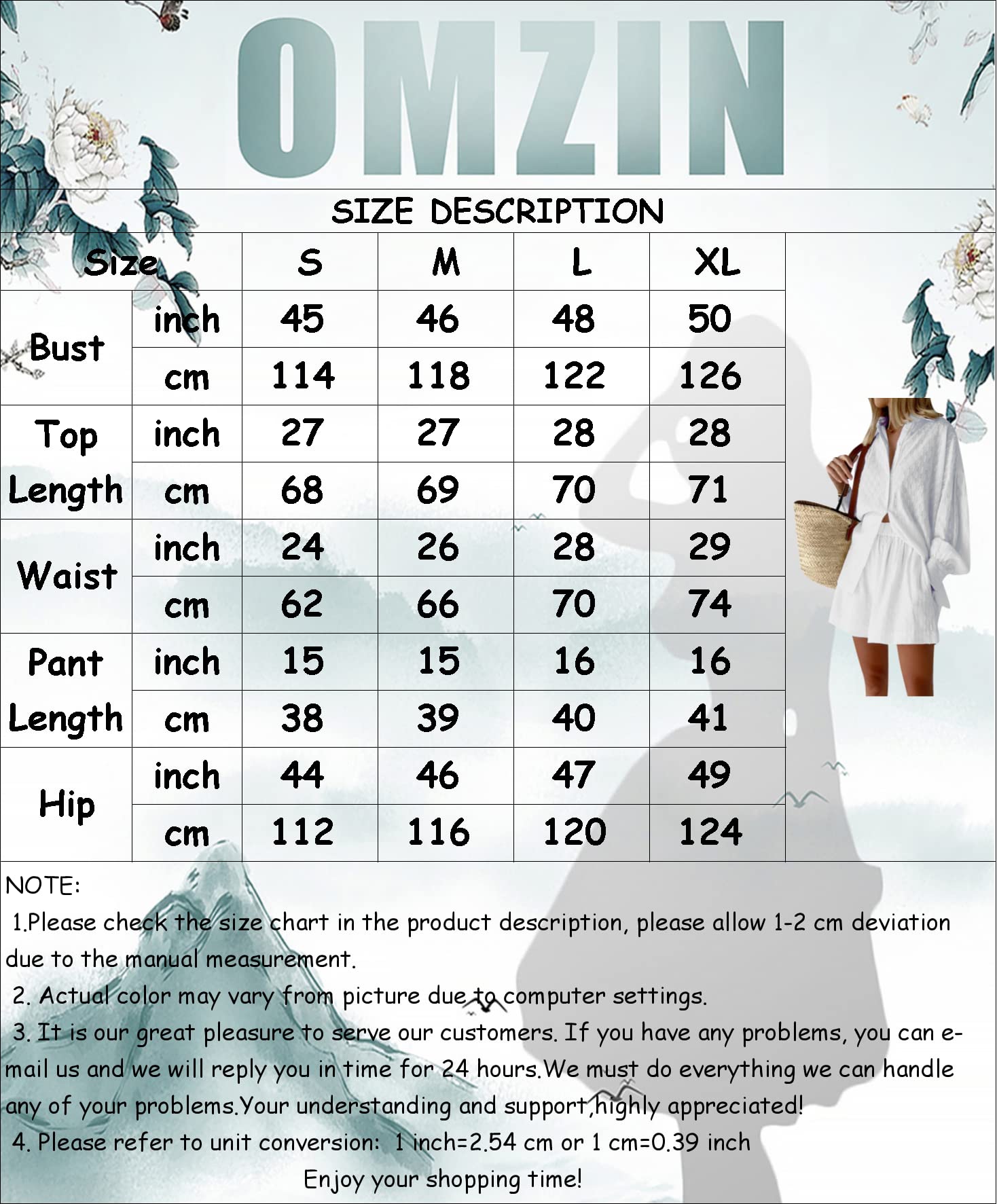 OMZIN Ensemble 2 Pièces Décontracté Pour Femmes Chemise À Manches Longues Boutonnées Et Short À Poches Latérales Sweatsuit