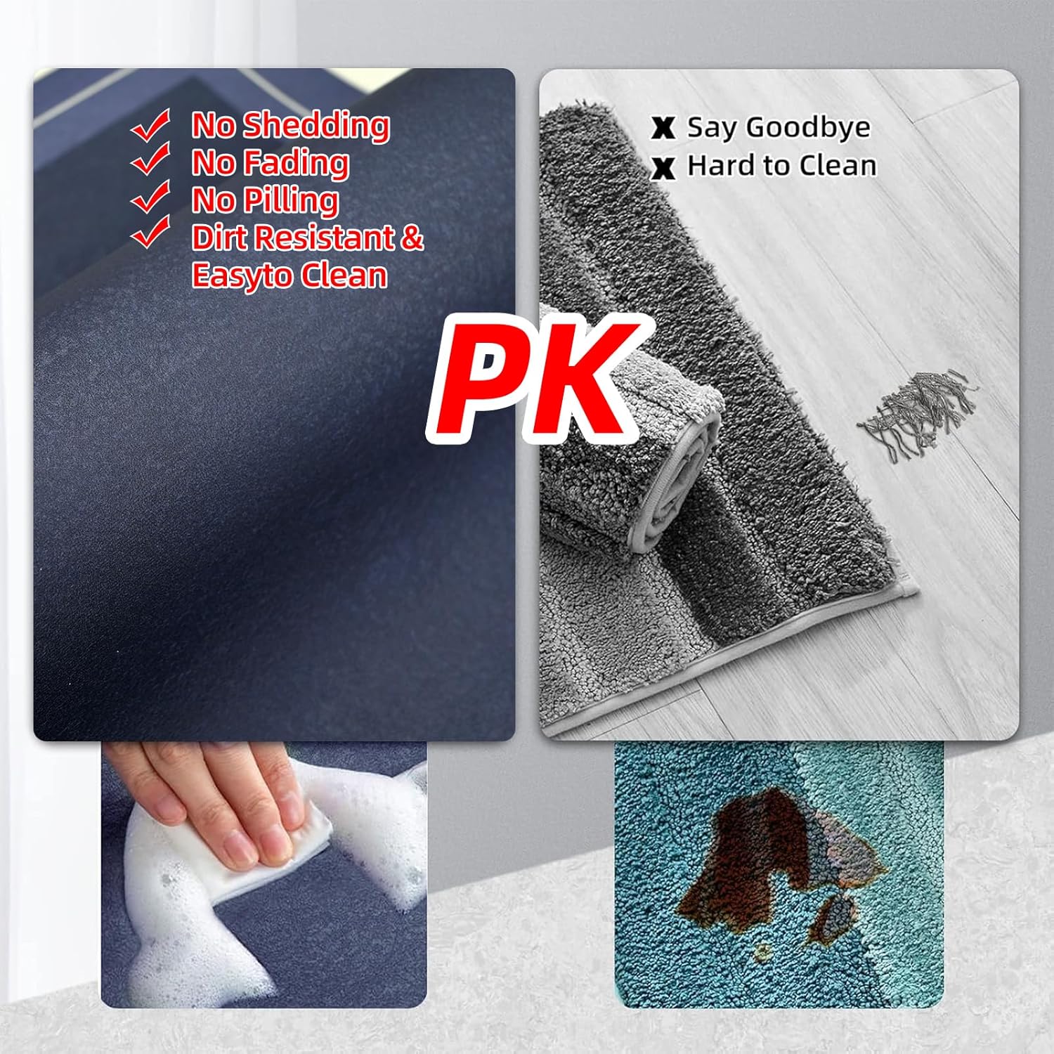 Mordem Diatomaceous Earth Bath Mat Super Absorbent Quick Dry Bath Mat, Bathroom Rugs Non Slip Washable, Thin Blue Bathroom Floor Mats-Shower Rug for in Front of Bathtub Shower, Easy Care,19.6"x31.5"