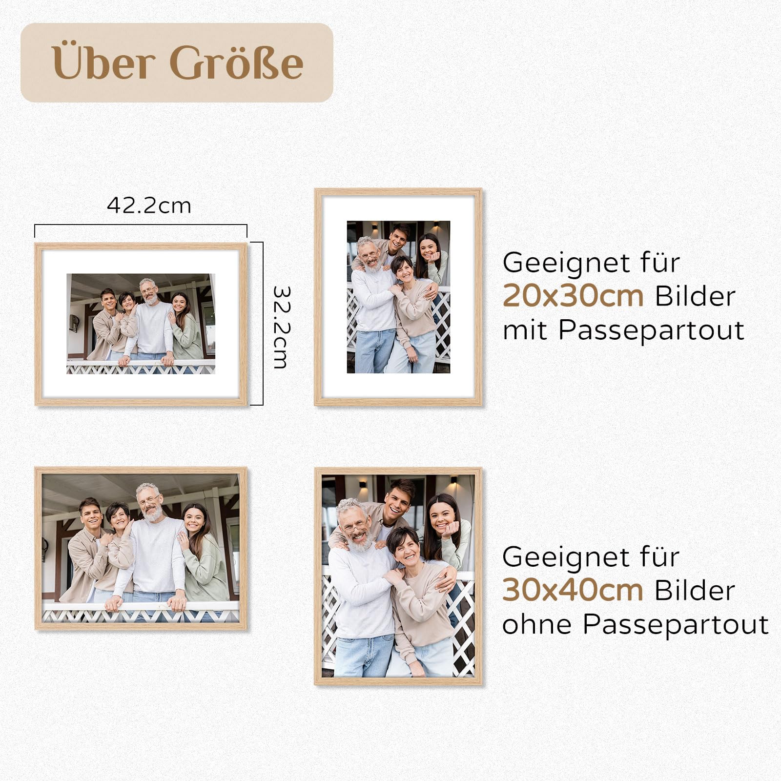 Houten fotolijst met passe-partout | Passepartout Shop