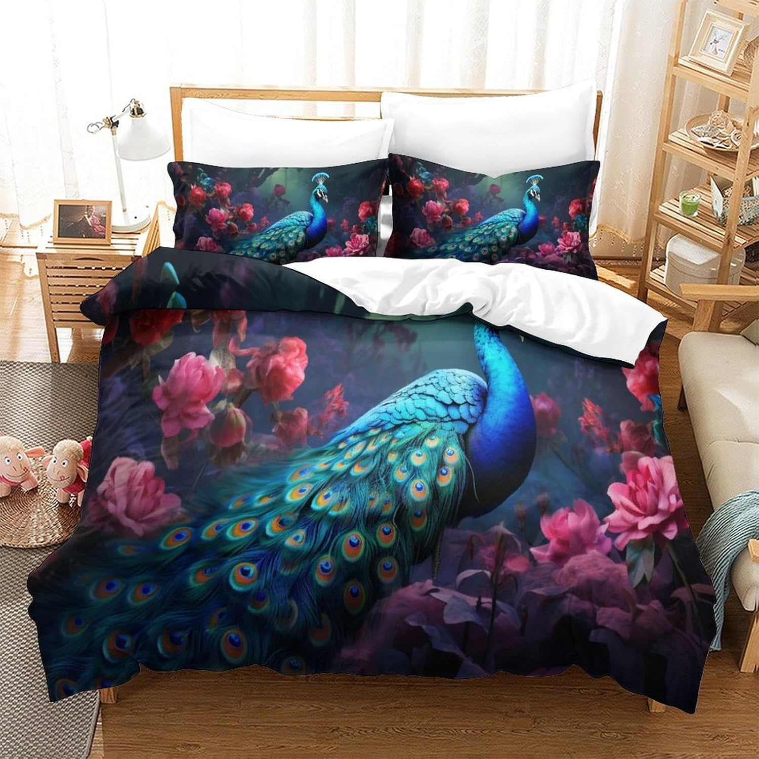 Quilt Cover with 3D Print Duvet Cover Sham Set with Zipper and Corner Ties Ultra Soft Quilt Cover with Zipper Closure Winter Soft Duvet Cover for Men Kids Twin（173x218cm）