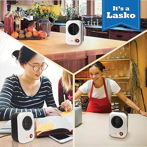 Miniatura 8 de Lasko 101 MyHeat - Calentador eléctrico de cerámica portátil de 200 vatios de eficiencia energética con exterior fresco al tacto para escritorio de