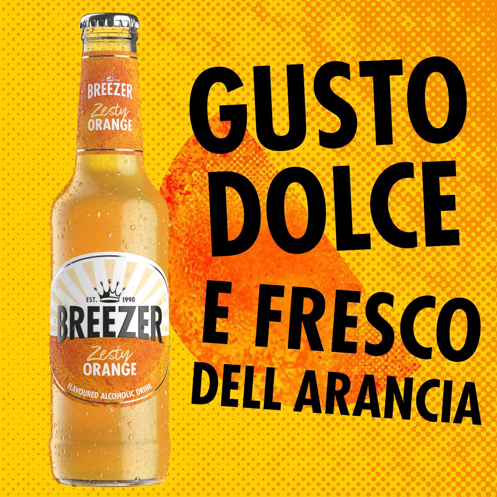 Drink alcolico BREEZER al gusto Arancia, vol. 4%, 24 x 27,5 cl / 275 ml, Drink alcolico premiscelato e pronto da bere in bottiglia