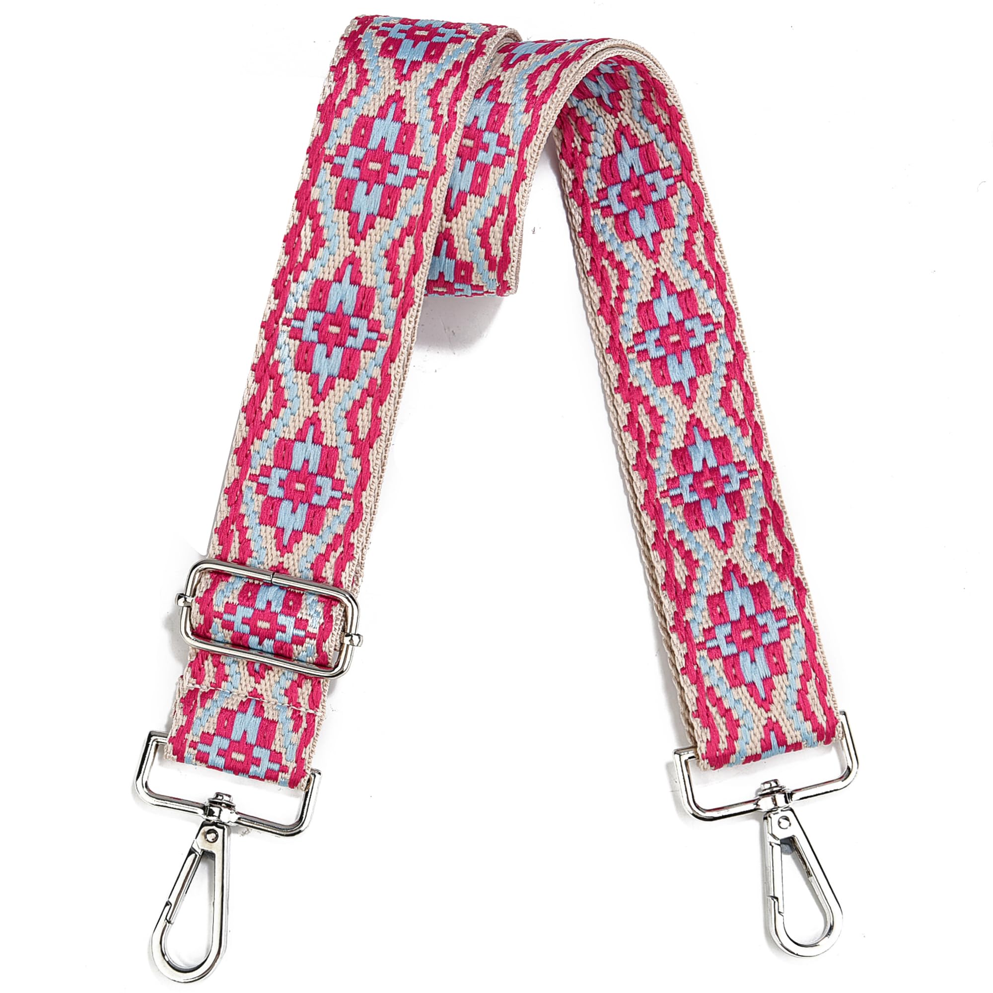 Wide Purse Strap Adjustable Replacement Crossbody Bag Strap Silver Hardware Shoulder Straps