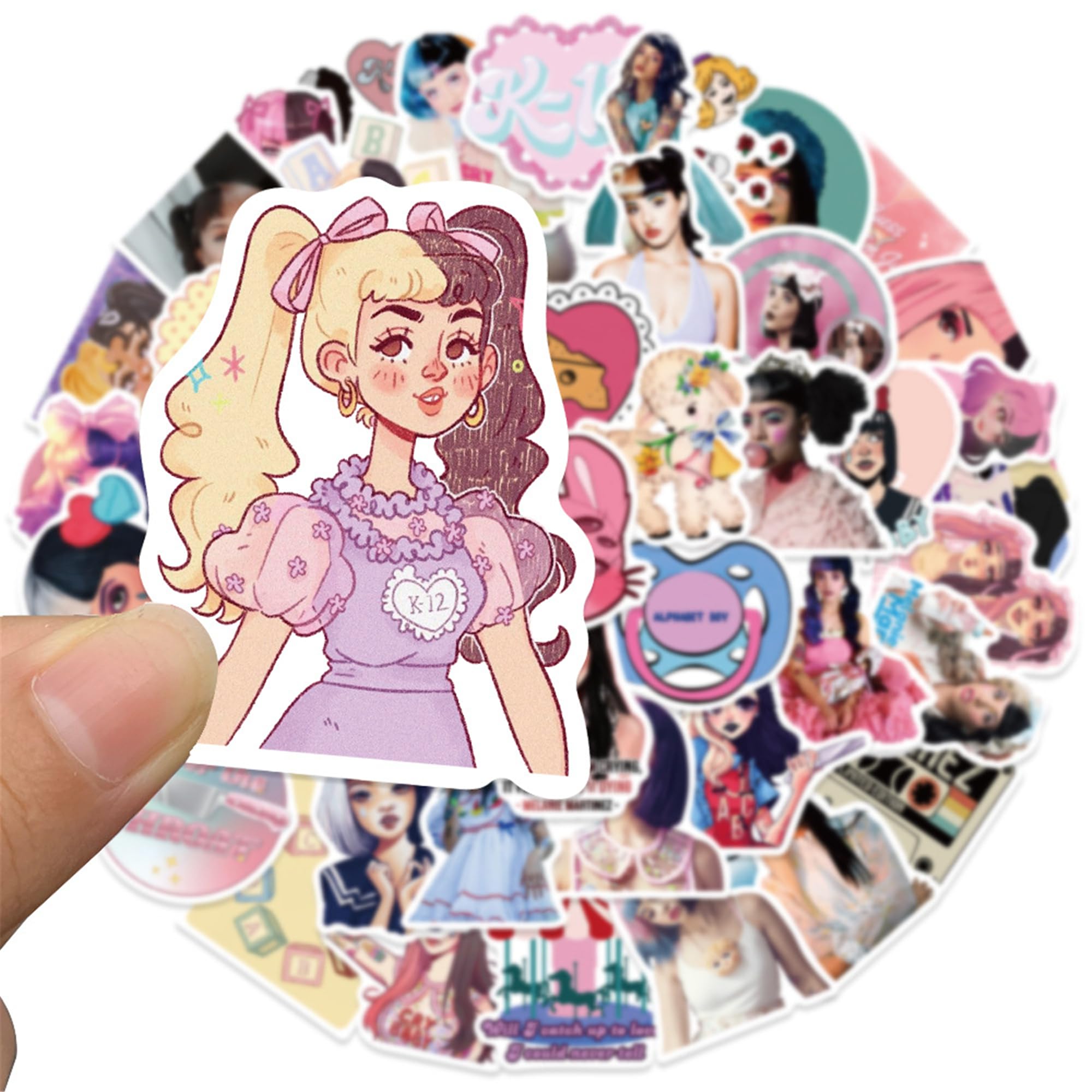 Aiwuding Female Singer MM Stickers Pack, 50PCs, Super Idol Stickers, Aesthetic Vinyl Decals, Stickers for Hydro Flask, Laptop, Water Bottle, Stickers for Fans, Kids, Toddlers, Teens, Girls (MM)