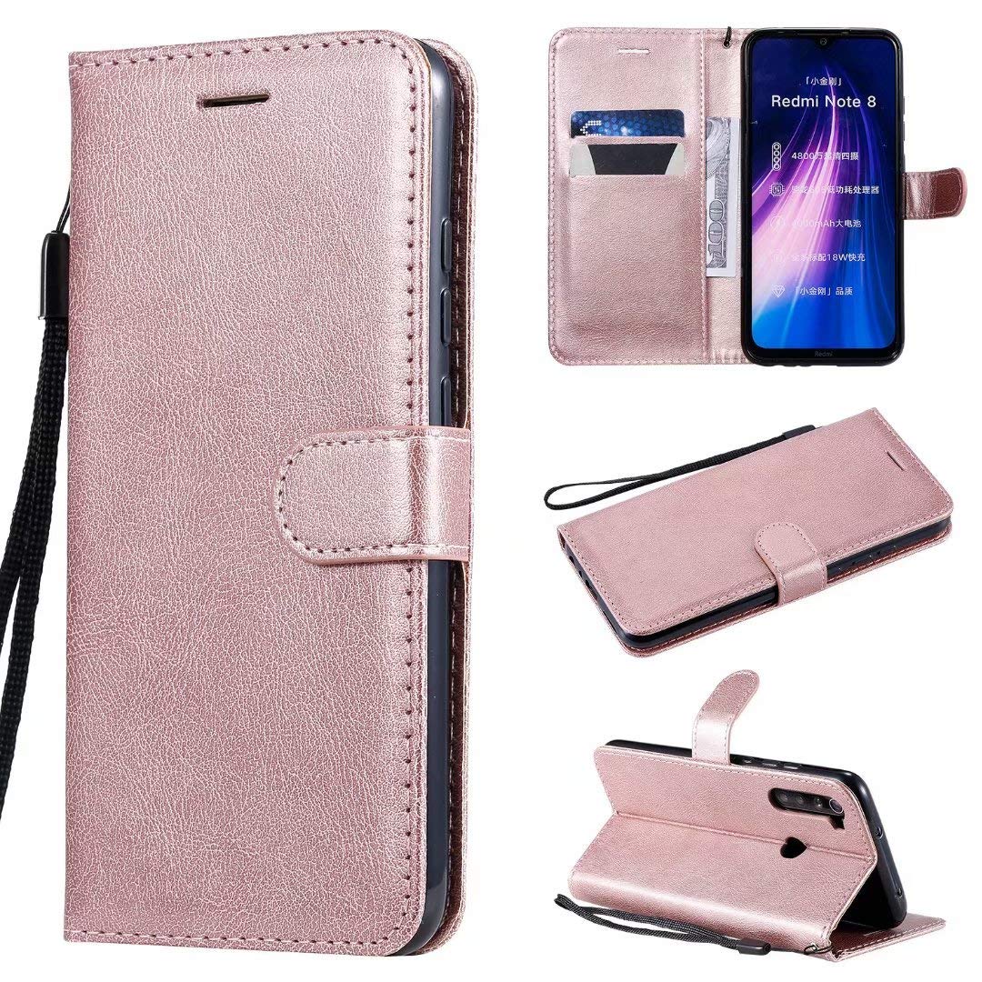 HUANGTAOLI PU Leather Stitch Flip Case Cover for Xiaomi Redmi Note 8