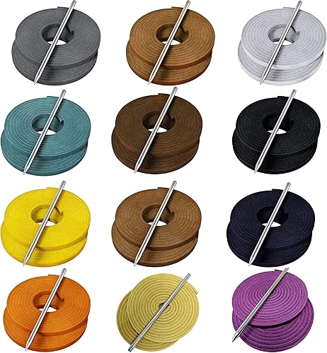 Miniatura 8 de TOFL Kit de encaje para guantes de sóftbol y béisbol  Kit de reparación de cordones de guante de encaje  2 cordones de cuero con aguja de cordones