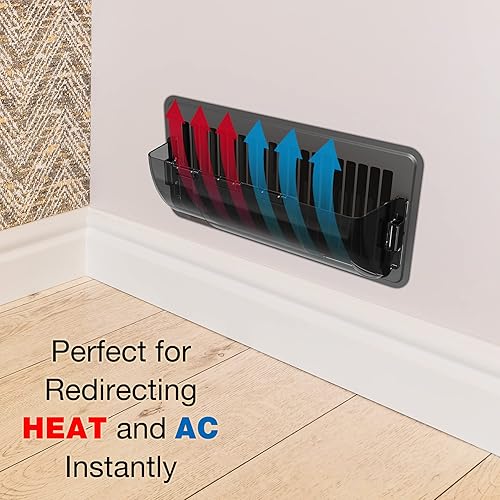 Miniatura 6 de Deflector de ventilación de aire, magnético y ajustable de 10 a 14 pulgadas para rejillas de ventilación, hogar, pared lateral, oficina o registro