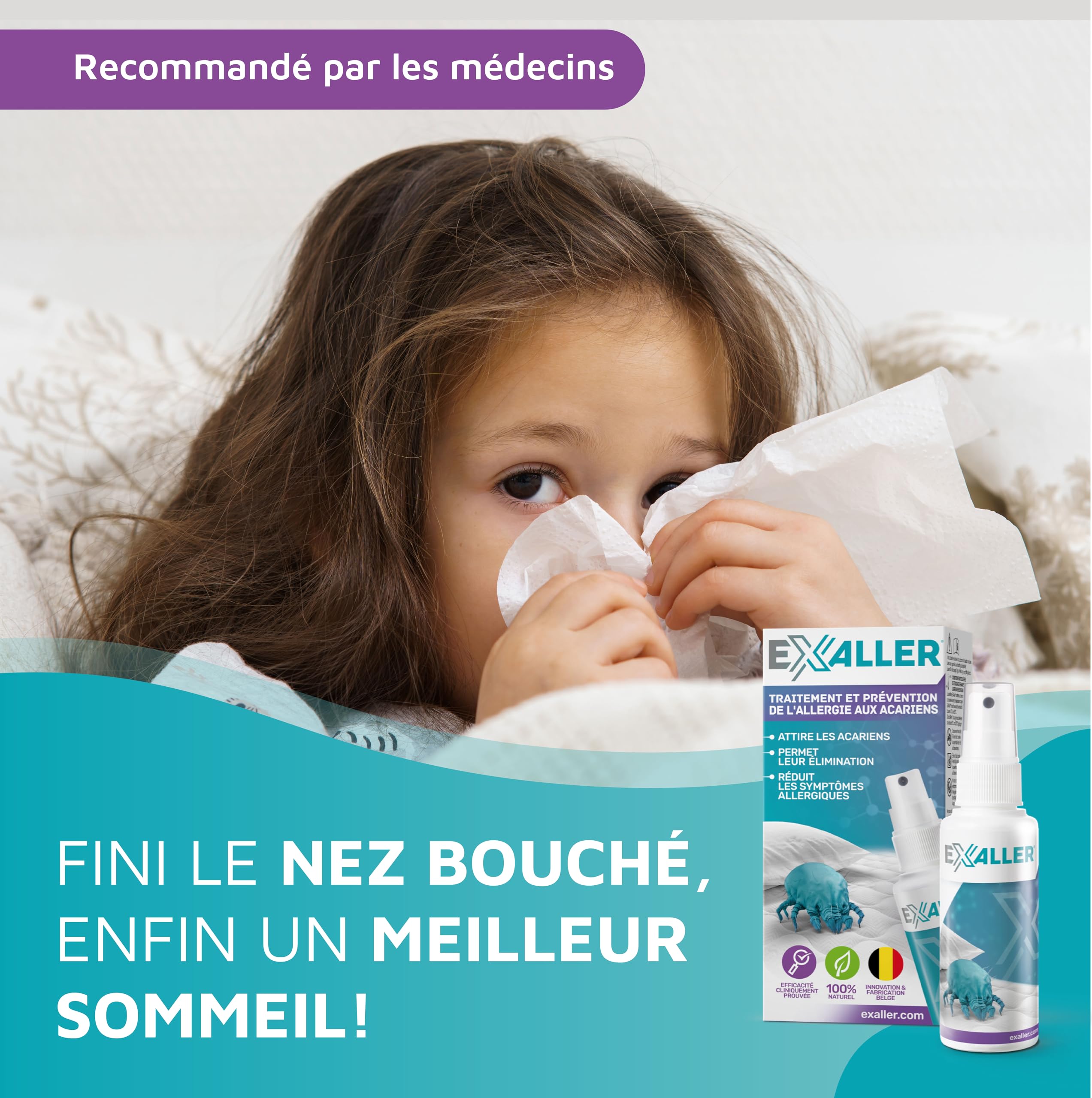 Spray Anti-Acariens 150 ml – Élimine 99% des acariens – 8 mois d'utilisation – Testé en laboratoire – Naturel & sans produits chimiques – Recommandé par les allergologues