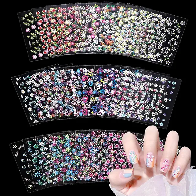 30 Blatt Blumen-Nagelaufkleber für DIY Nageldesign und Dekorationen