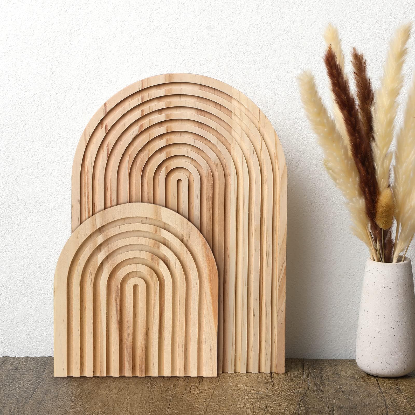 Johiux 2 Stück Boho Deko Regenbogen Holzbrett,Holz Deko für Schlafzimmer Deko,Wohnzimmer Deko,Büro Deko,Servierbrett Dekoration für Küche,Boho Deko Herbst Küche, Haushalt & Wohnen