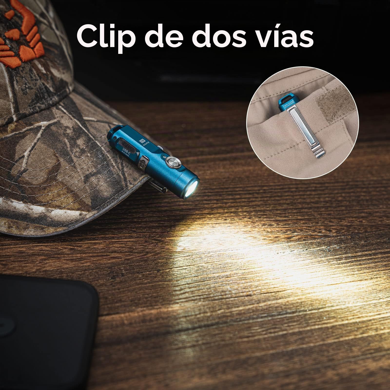 RovyVon Linterna A3 USB C recargable EDC de 650 lúmenes, súper brillante, mini llavero para llevar a diario, camping, Acción de Gracias