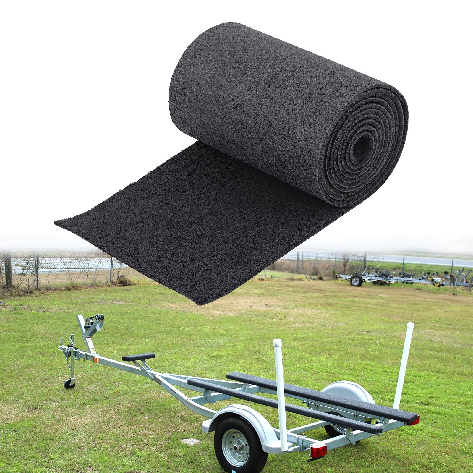 Boat Trailer Bunk Carpet, 19.6ft x 11.8in Bunk Carpet for Boat Trailers Outdoor Trailer Bunk Boat Trailer Accessories