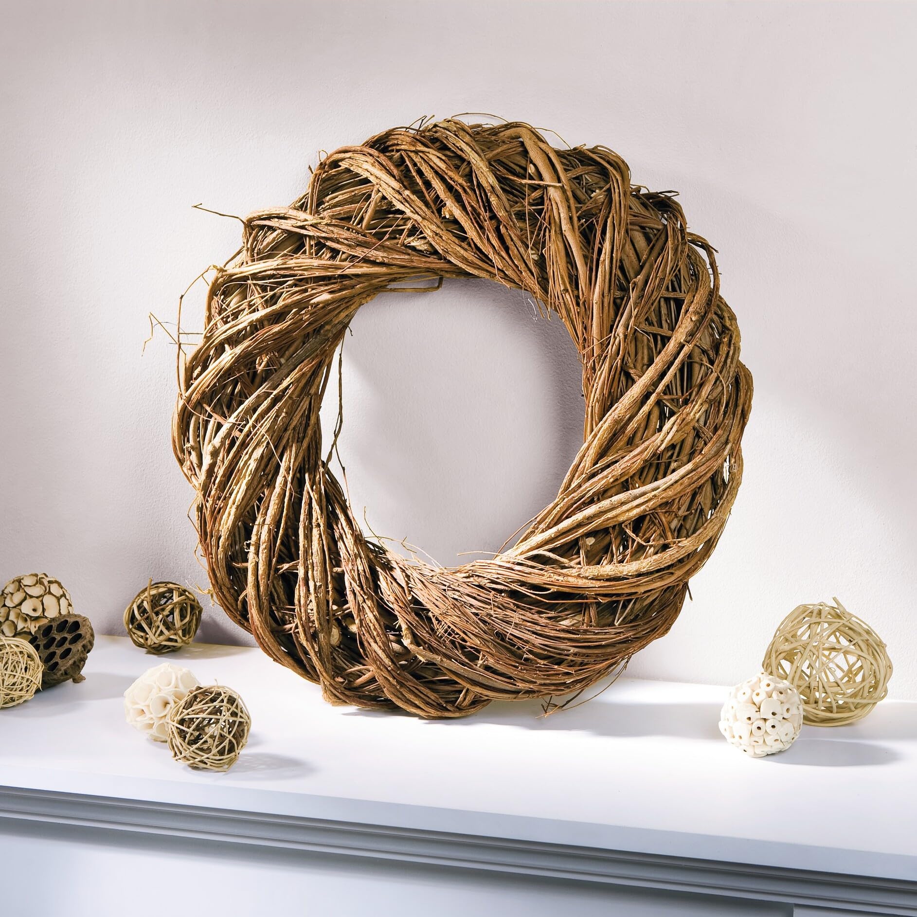 großer Reisigkranz Ø 47 cm, Wandkranz, Türkranz, Dekokranz, Naturkranz