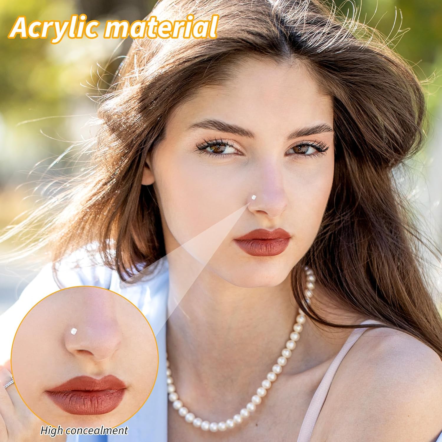 60 Pcs Clear Piercing Retainers for Surgery Bioflex Plastic Jewelry for Nose Ring Septum Retainer Eyebrow Lip Cartilage Tragus Earrings Belly Nipple Tongue Industrial Lip Labret Rings Studs for Work