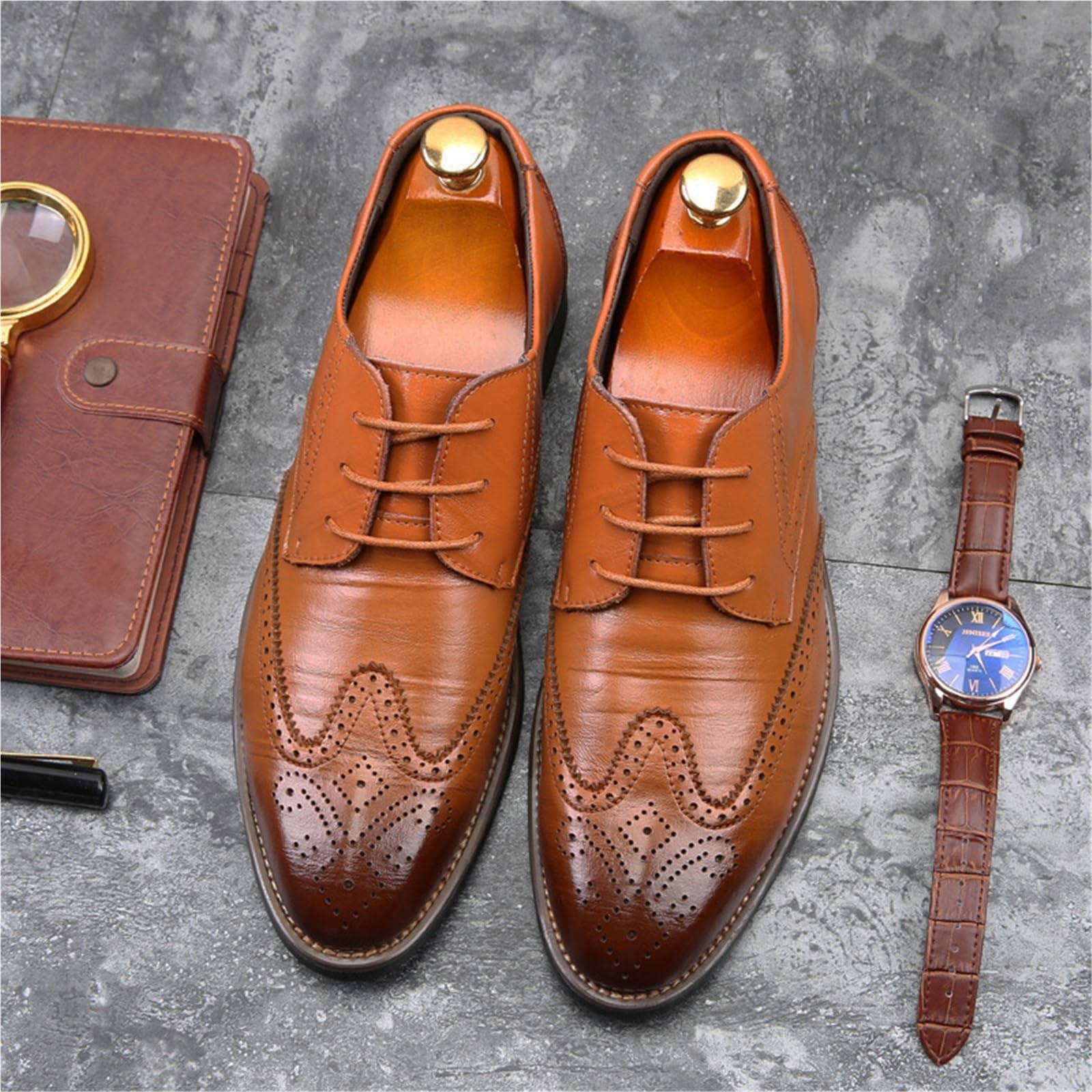 Scarpe Eleganti da Uomo, Rifinite A Mano Oxford Cerimonie
