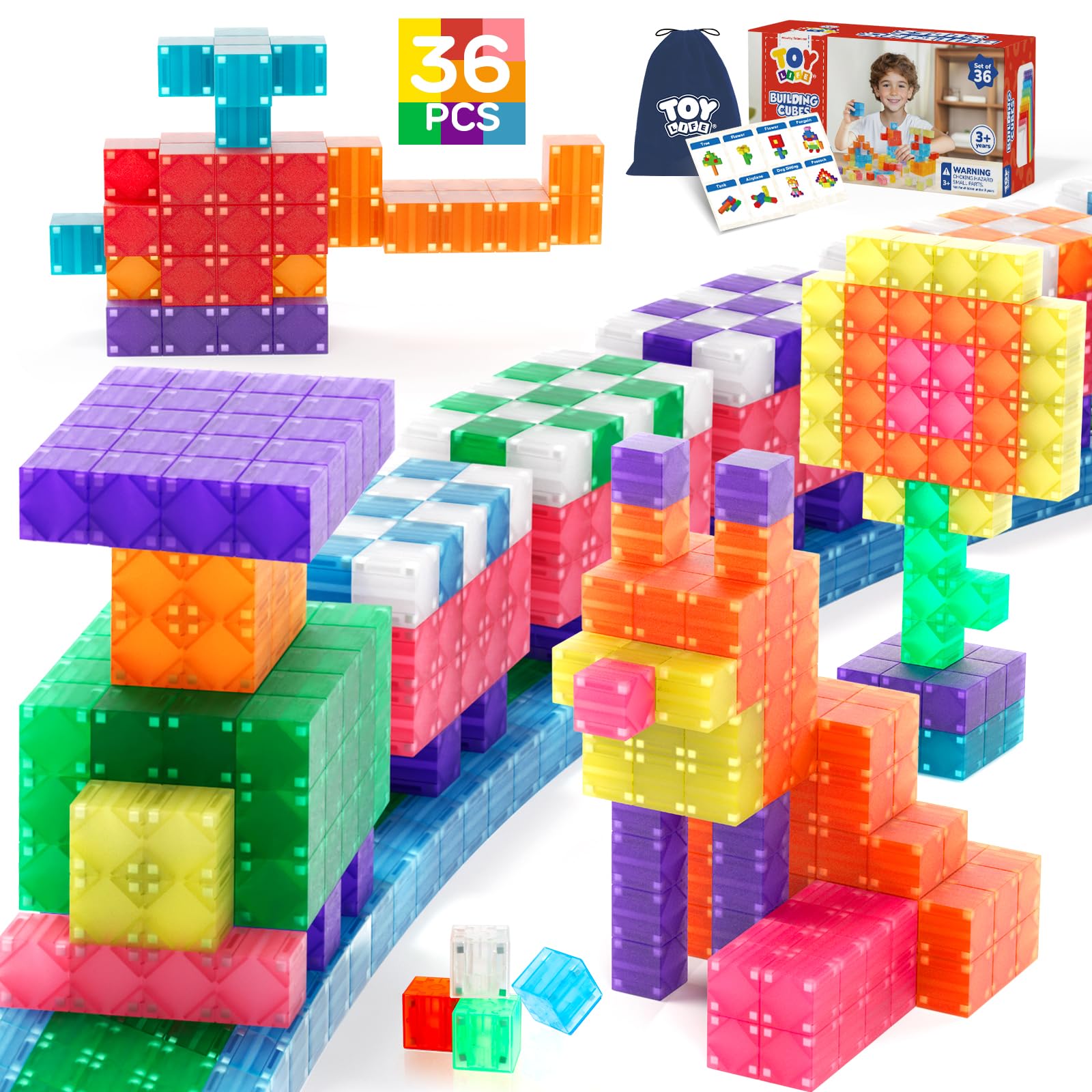 Sponsored Ad - TOY Life 36PCS Magnetic Blocks for Kids Ages 4-8, Magnetic Building Blocks for Toddlers 3-5, Magnet Toys for Toddler, Kids Building Blocks, Toddler Building Toys