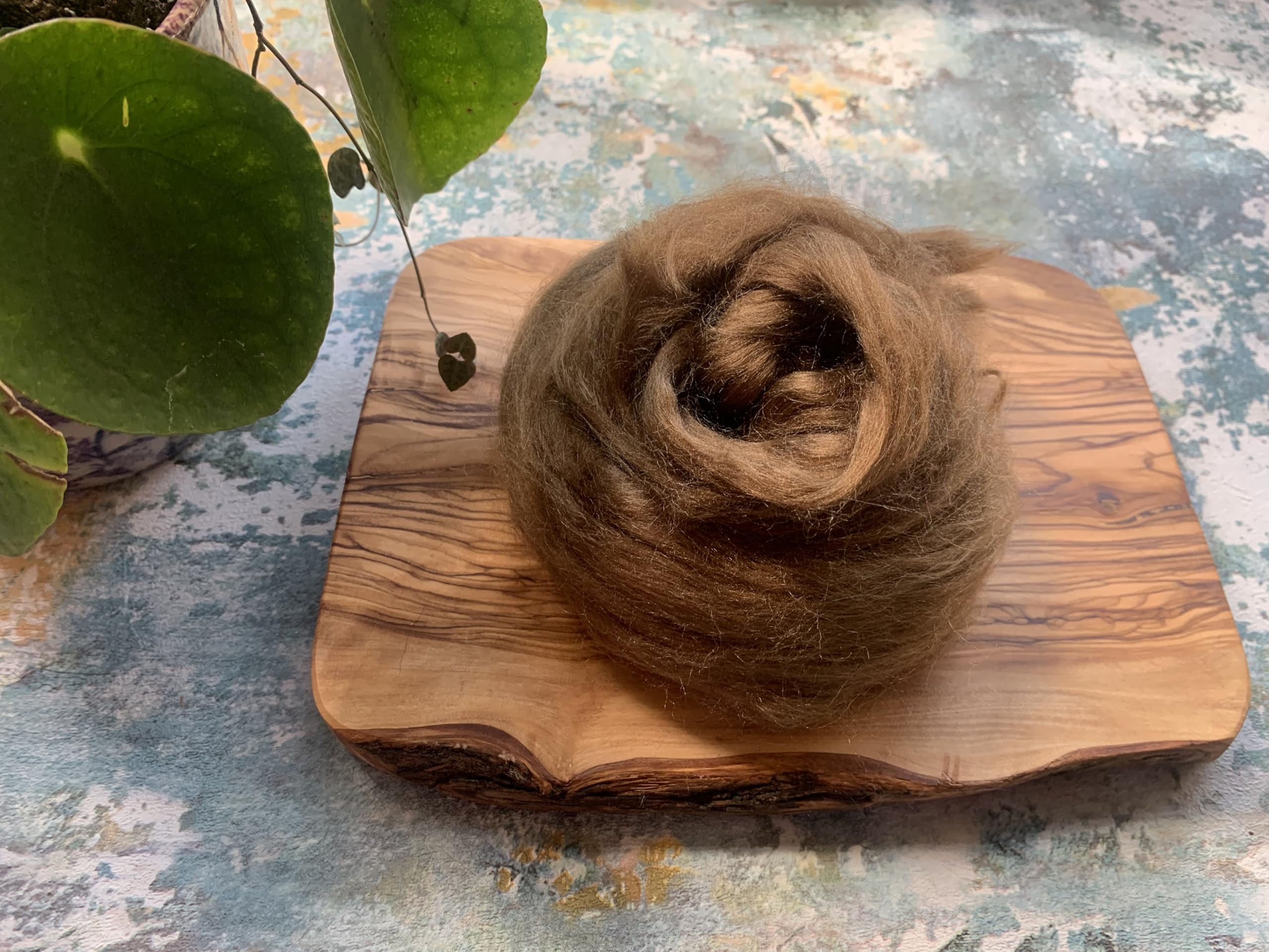 Heidifeathers Brown Tussah Silk Tops - Dyed Fibres, Felting And Spinning Fibres/Roving 50G (Brown)