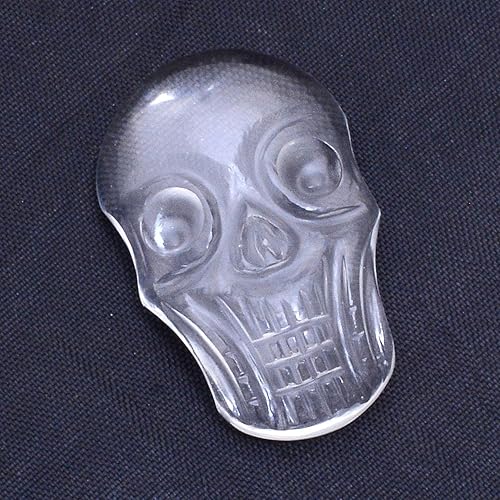 Miniatura 3 de Estatua de calavera de cuarzo transparente natural, respuestas curativas espirituales, hecha a mano