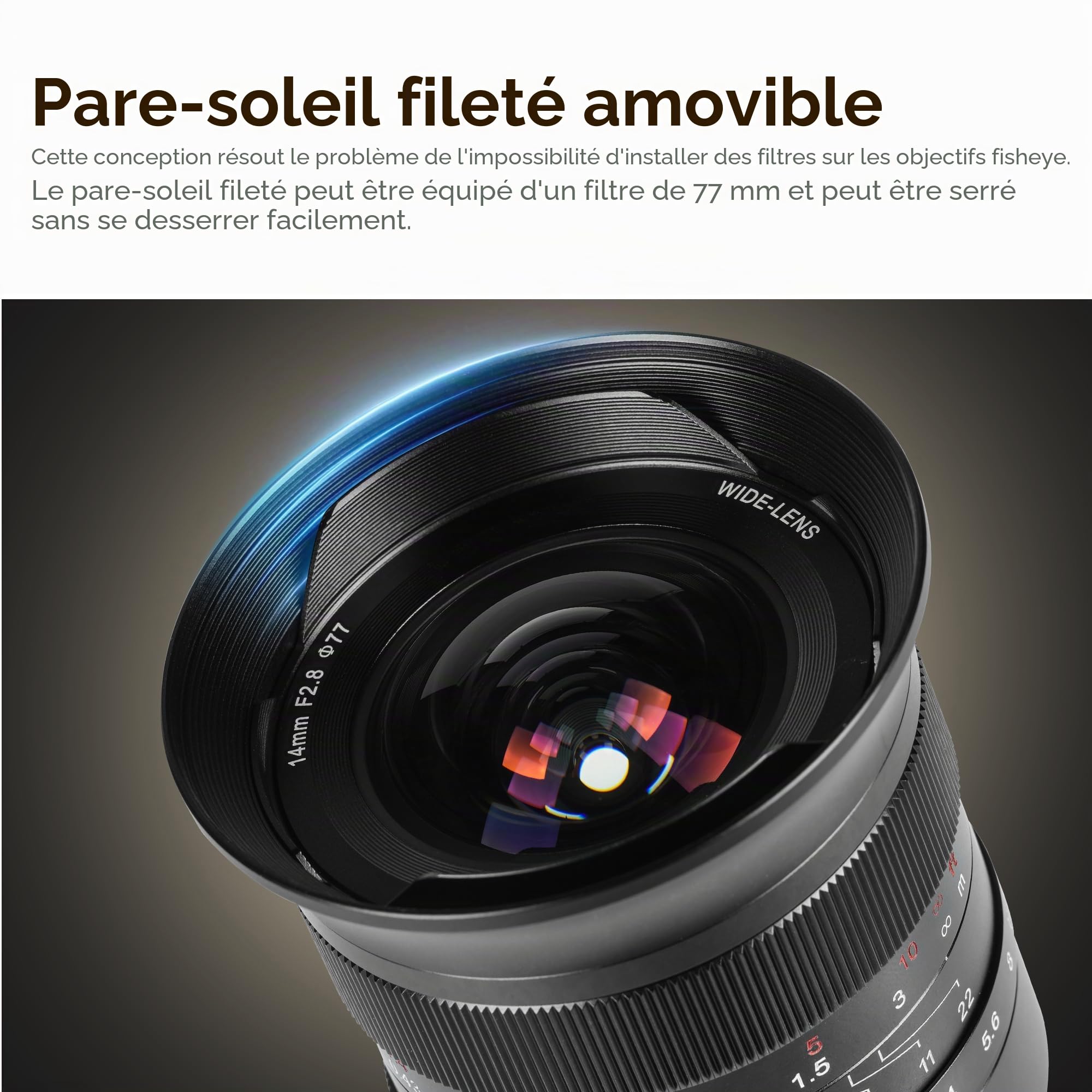 7Artisans 14mm F2.8 pour L-Mount Objectif,Grand Angle Plein Format Lentilles 116° Mise au Point Manuelle Compatible avec L-Mount Leica SL2/Lumix S1 S1H S5/Sigma FP L S1 S1H S5, Leica SL SL2
