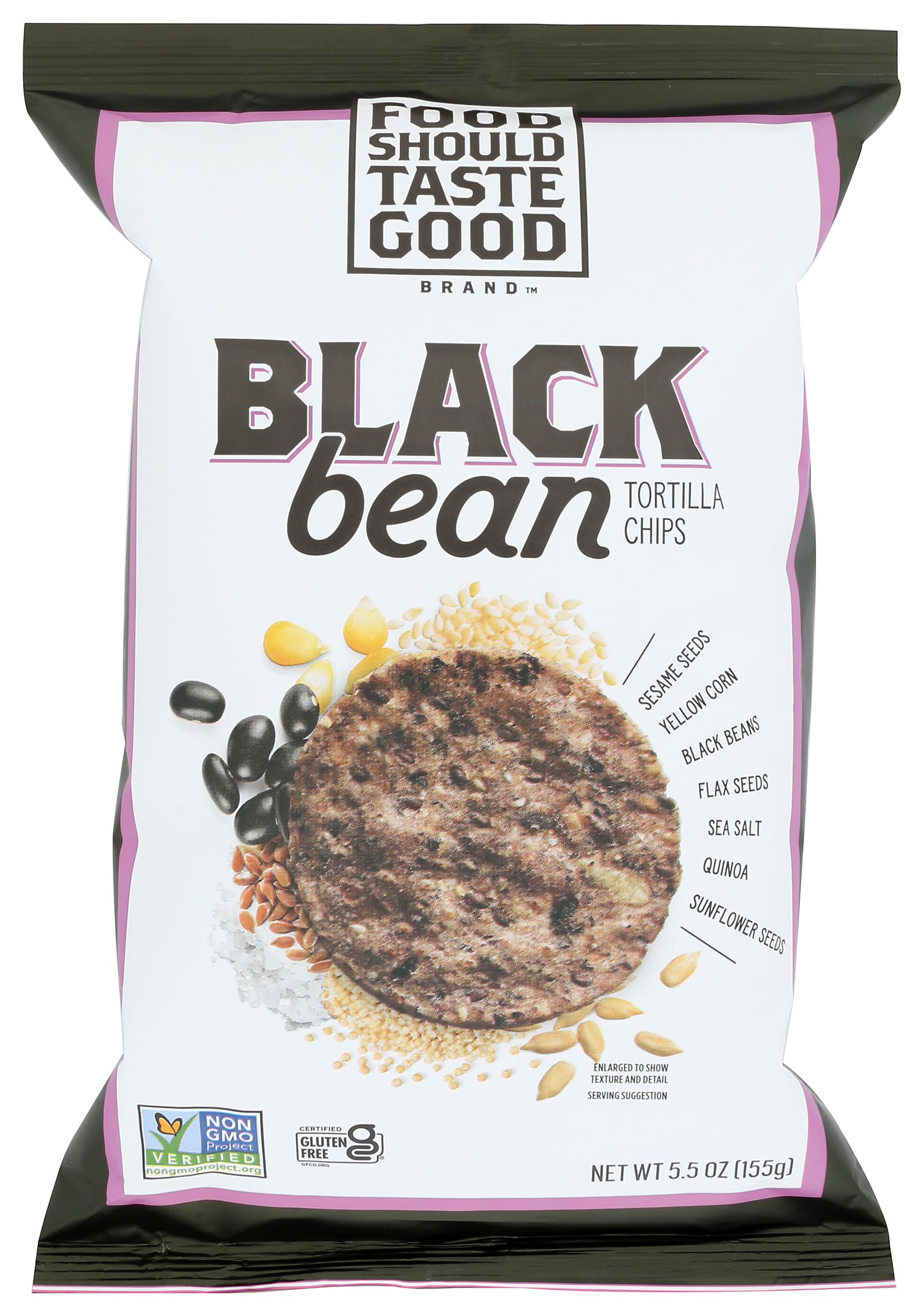 Tortilla Chips Gluten Free non-GMO Black Bean Multigrain 5.5 oz Bag