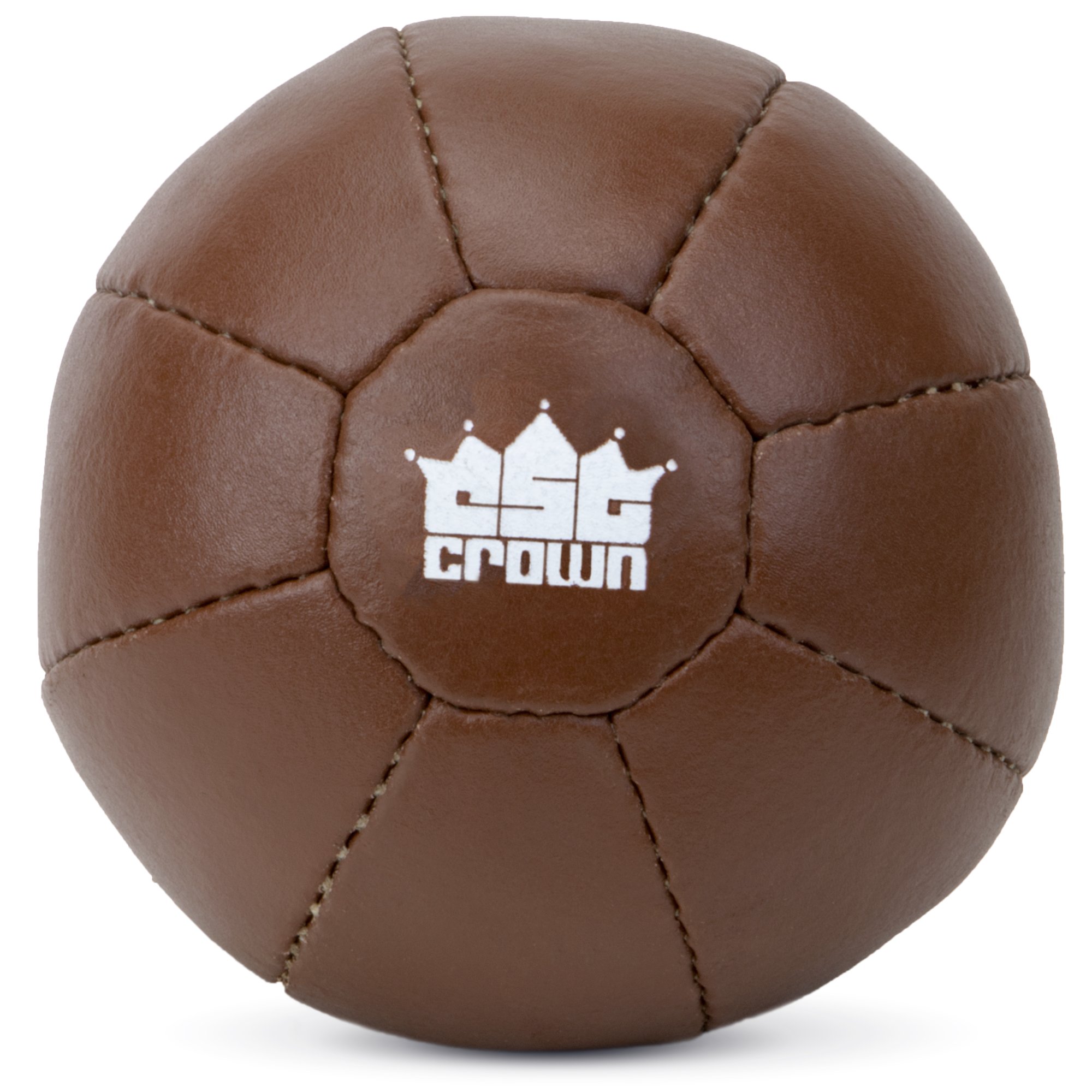 Crown Sporting Goods Vintage Soft Touch Leather Weighted Medicine Ball for Core Fitness, Resistance, Strength Training, & Exercise Conditioning 1 kg (2.2 lbs)